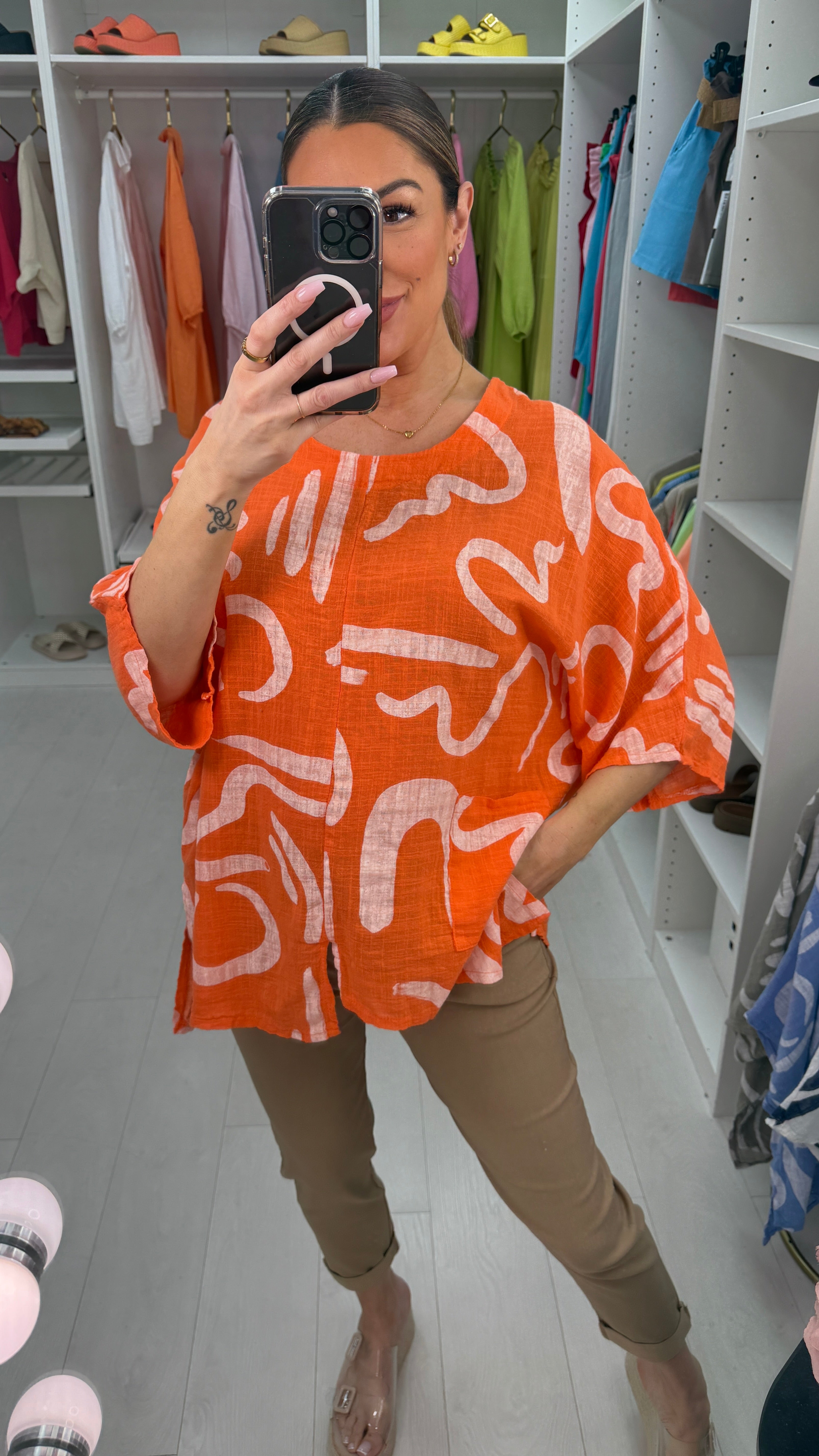 Kehlani Abstract Print Loose Fit Top