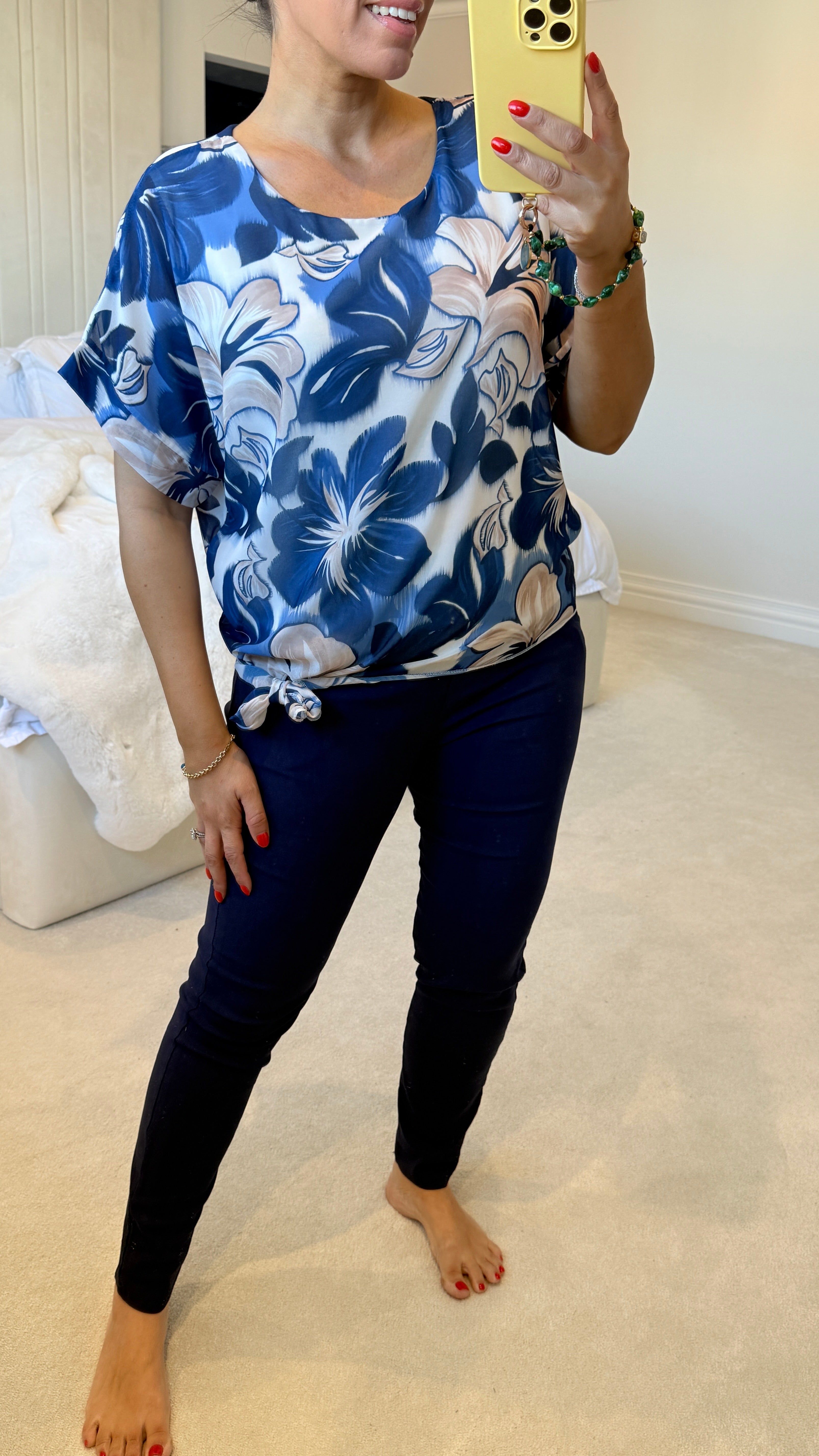 Ceira Floral Print Tie Front Top
