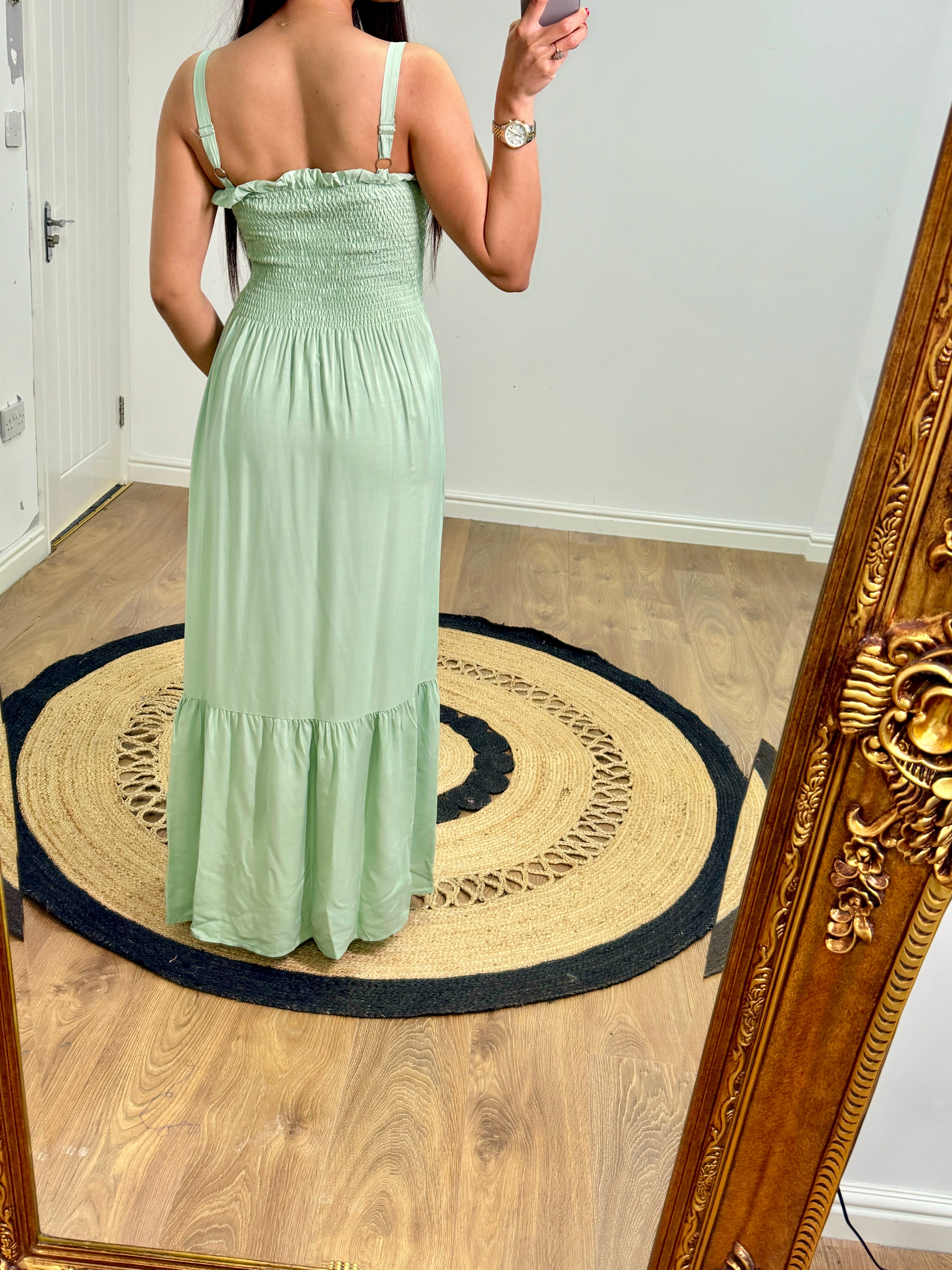 Nikki Elasticated Bust Button Detail Dress