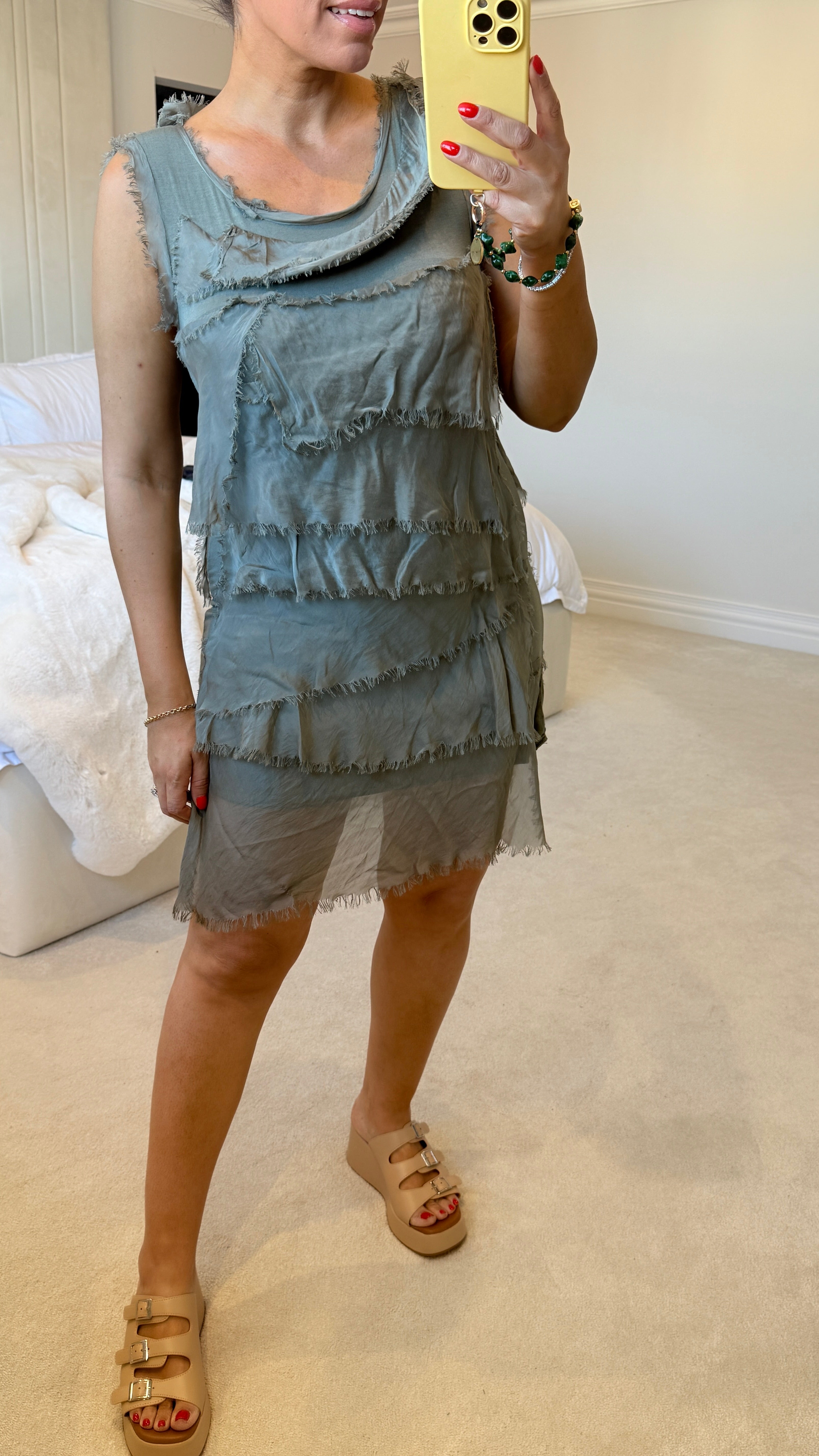 Imanisa Silk Ruffle Dress