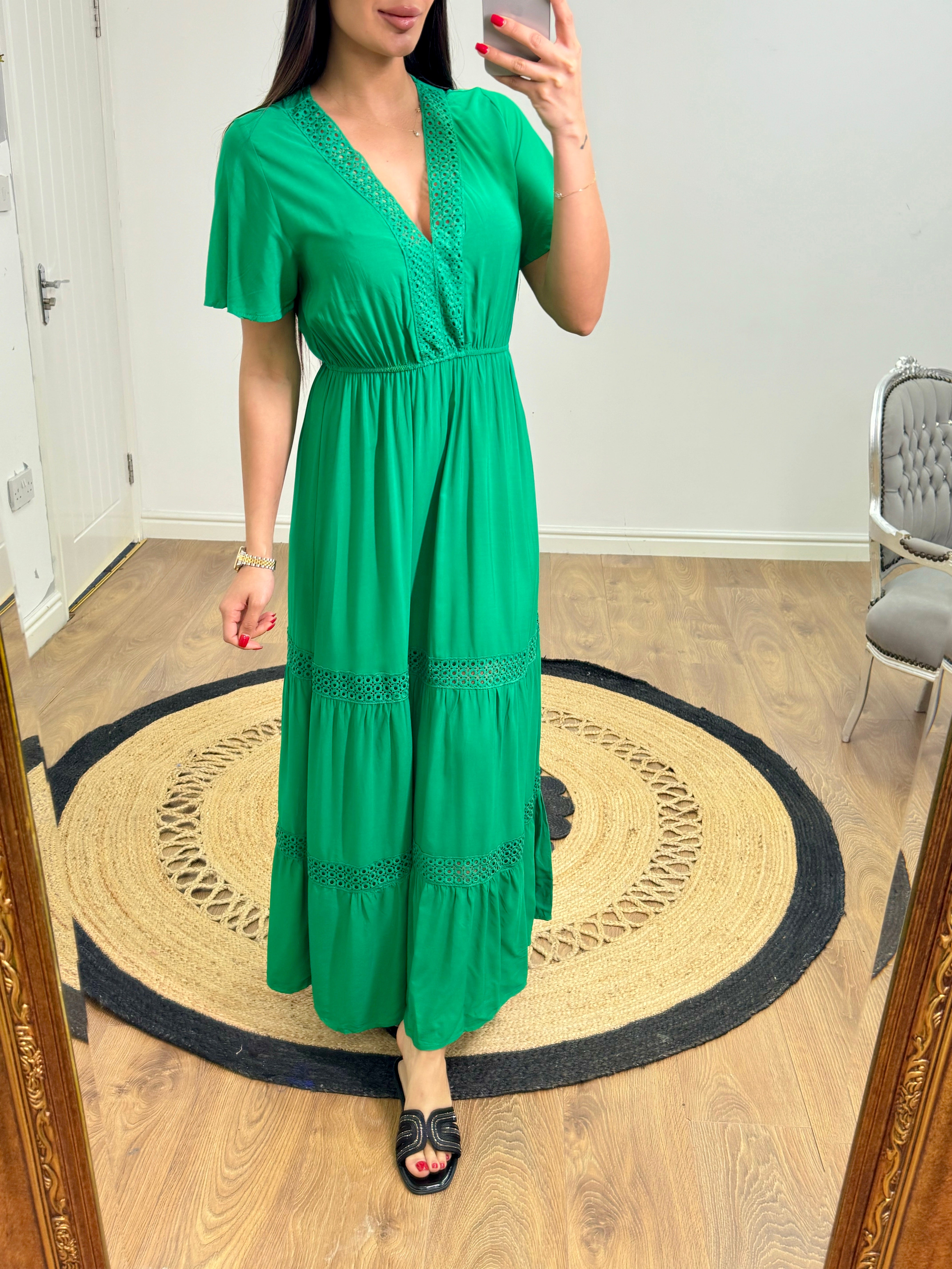 Cristi Crochet Detail Maxi Dress
