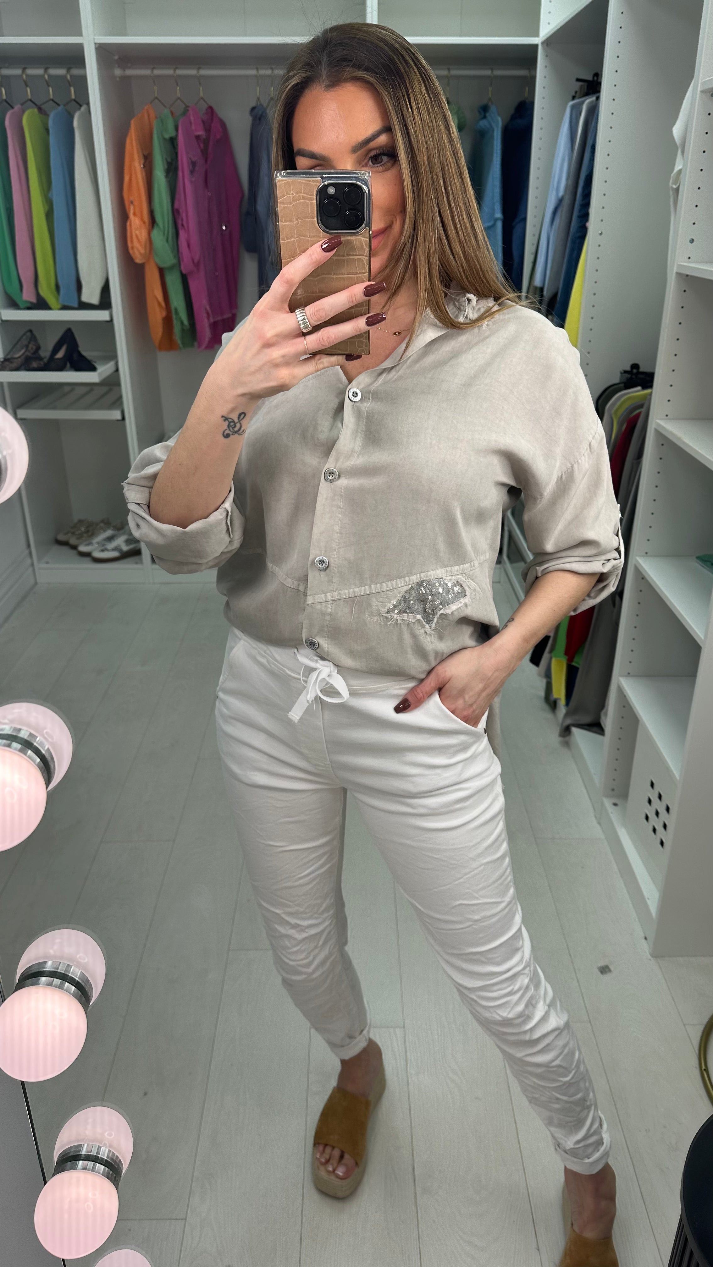 Avery Plain Elasticated Waist Straight Leg Jeans