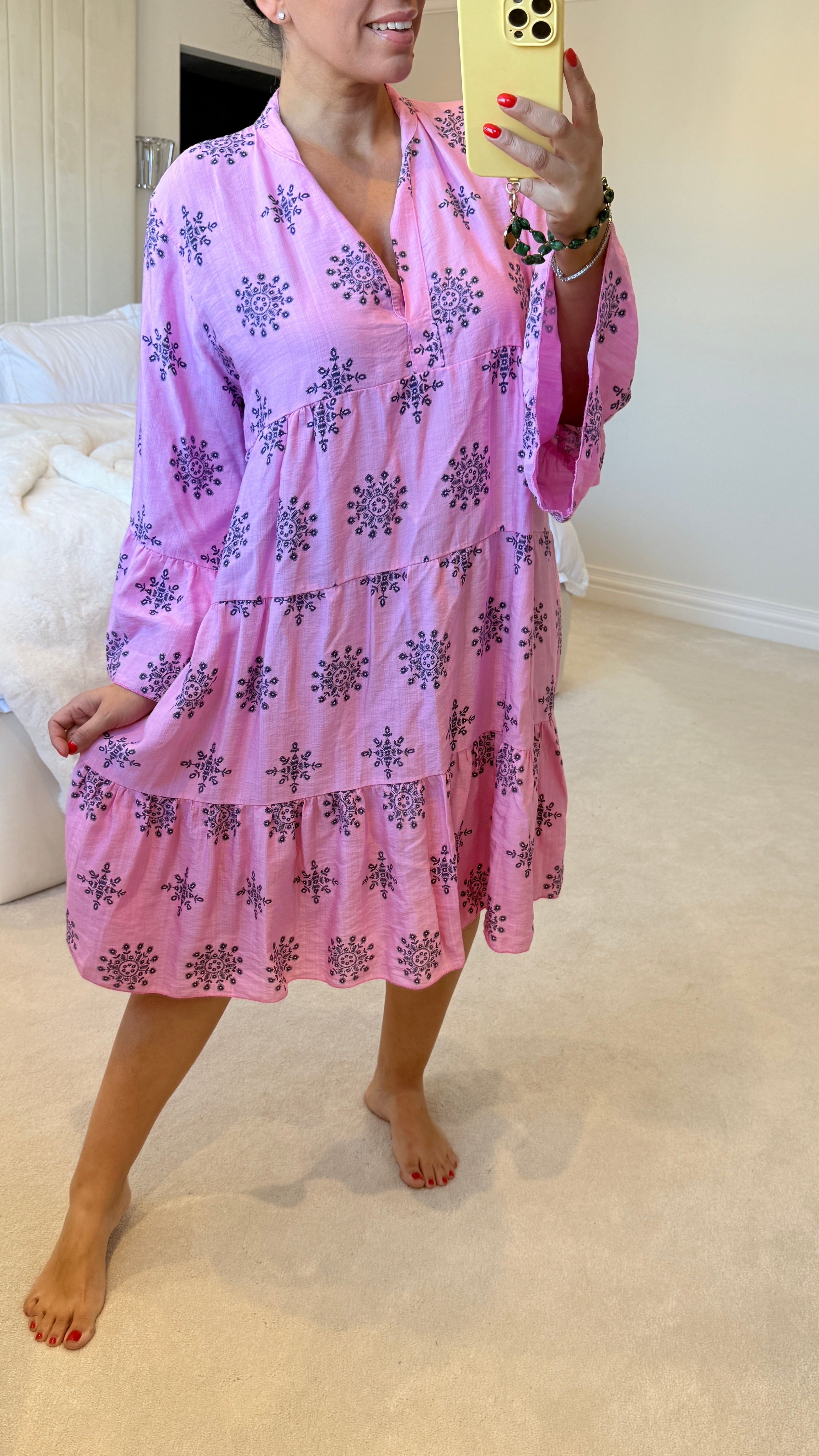 Emory V-Neck Smock Dress