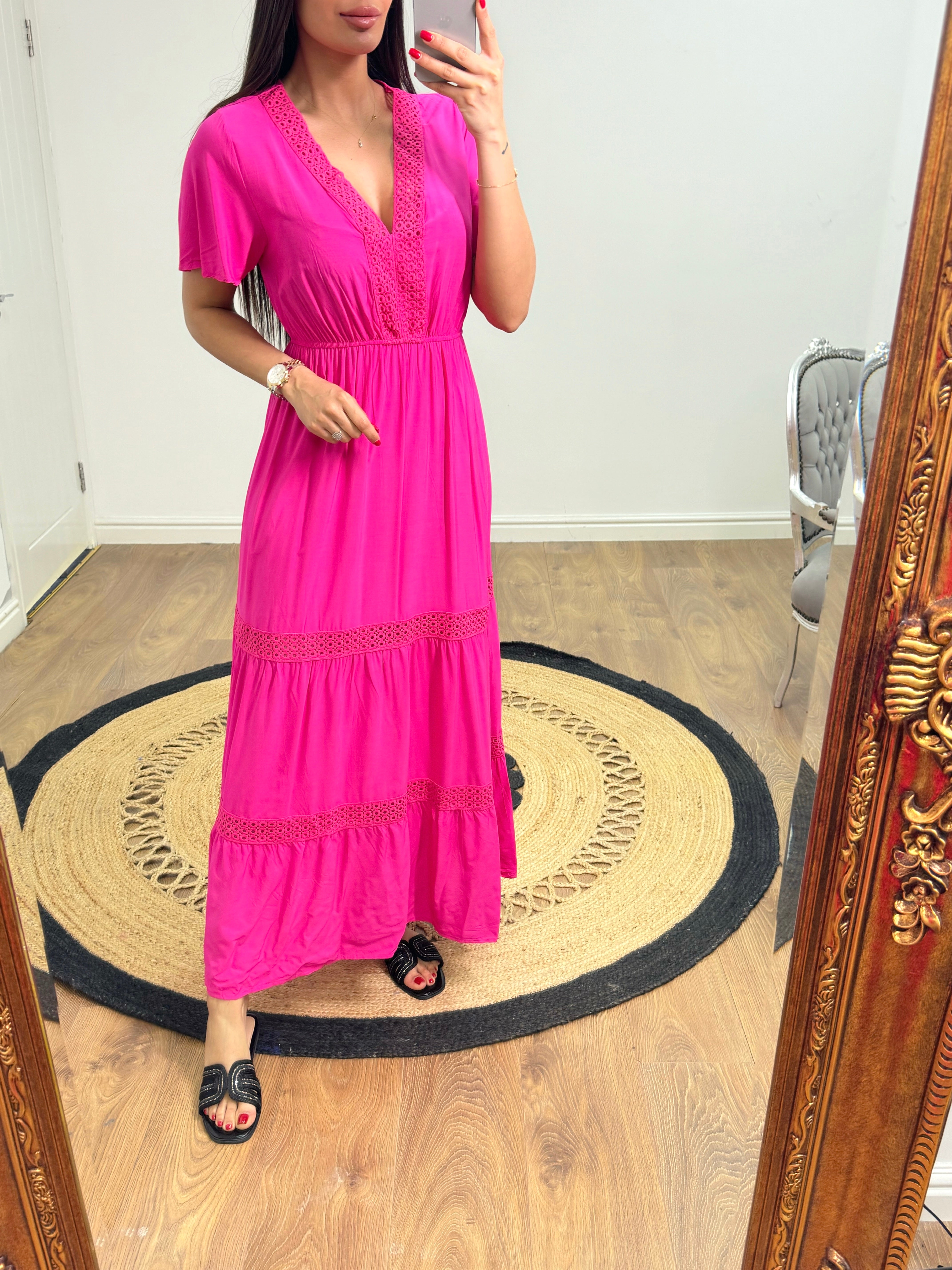 Cristi Crochet Detail Maxi Dress