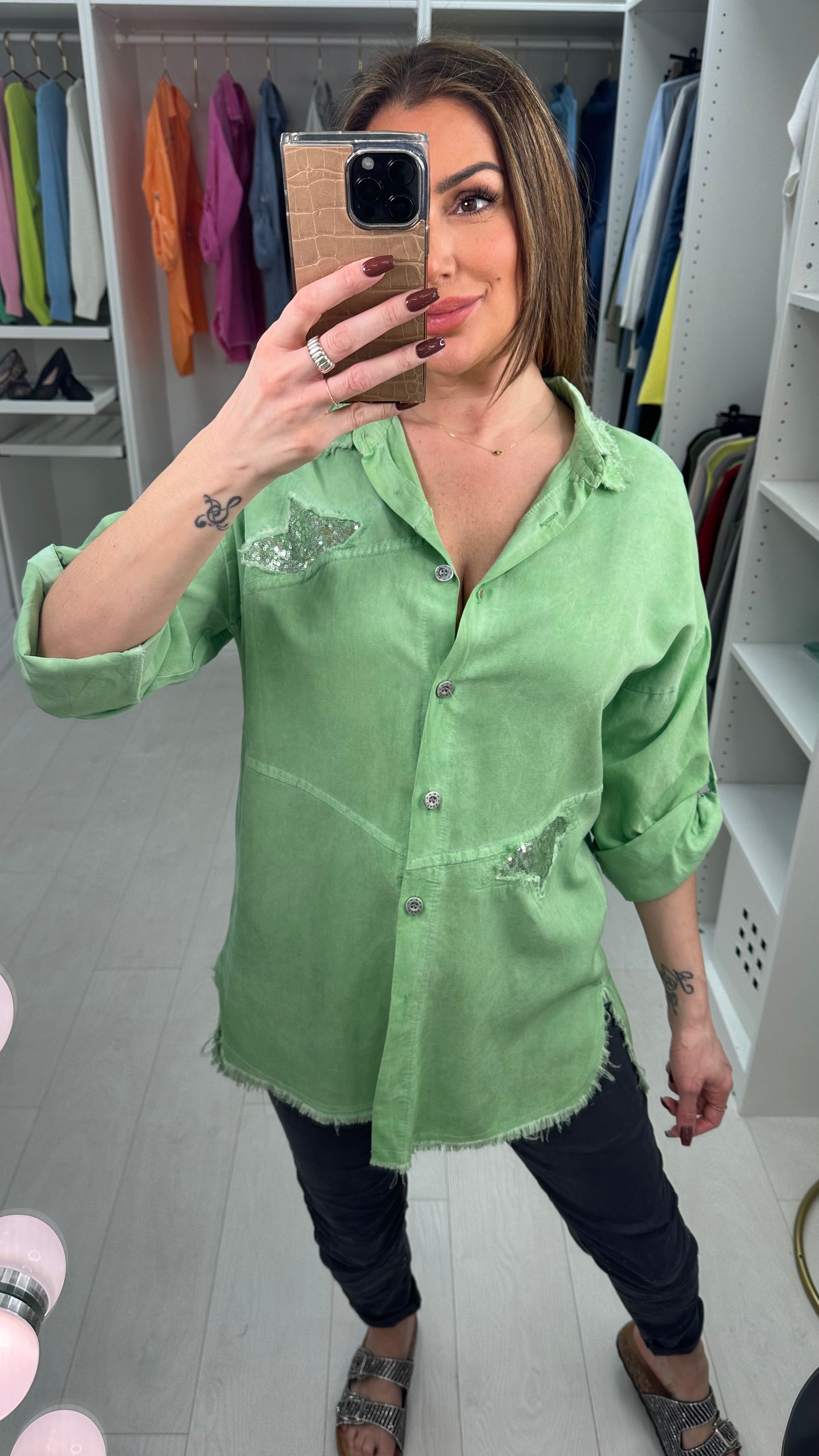 Mona Sequin Star Lightweight Shirt