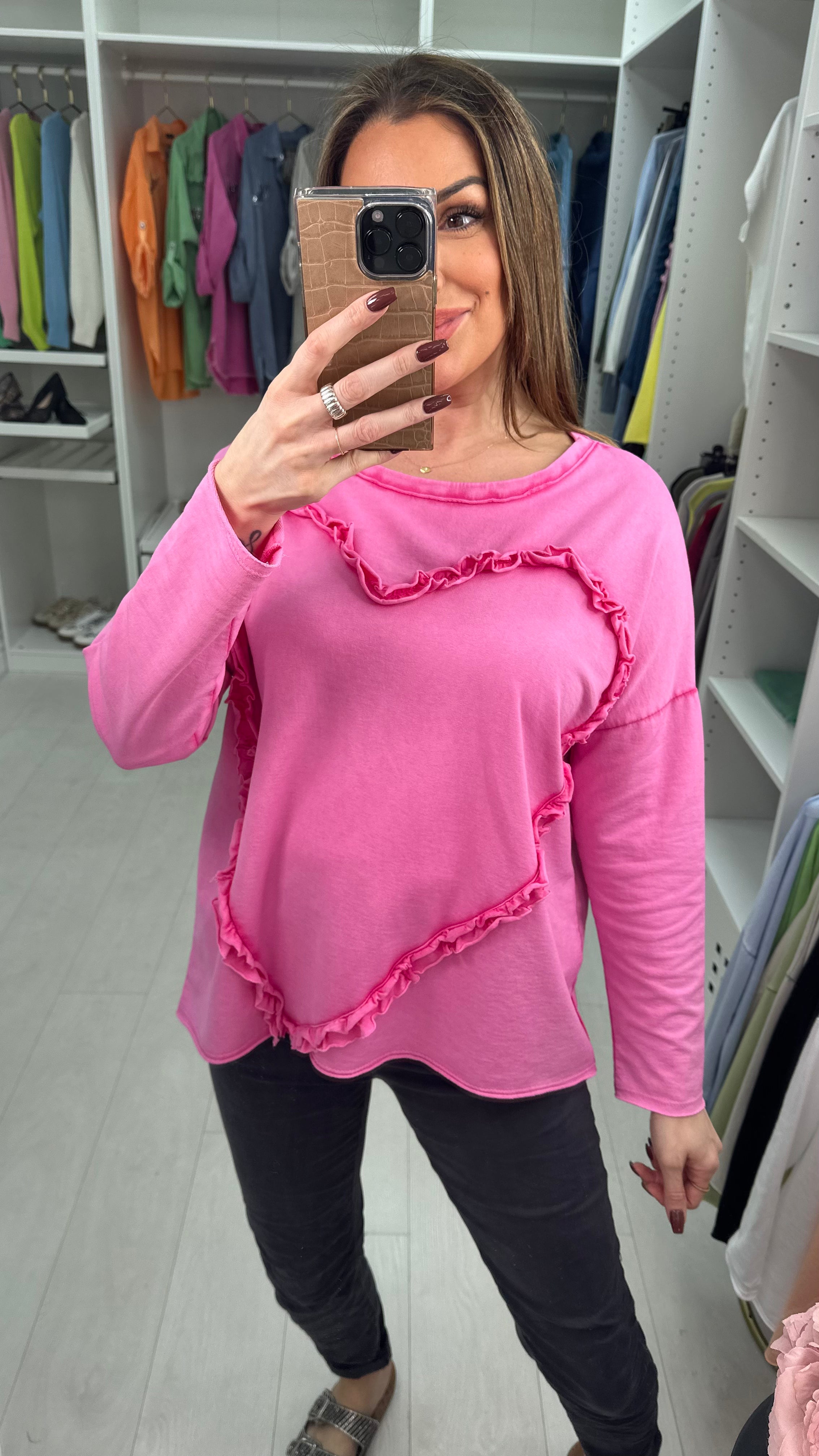 Amisha Ruffle Heart Detail Top