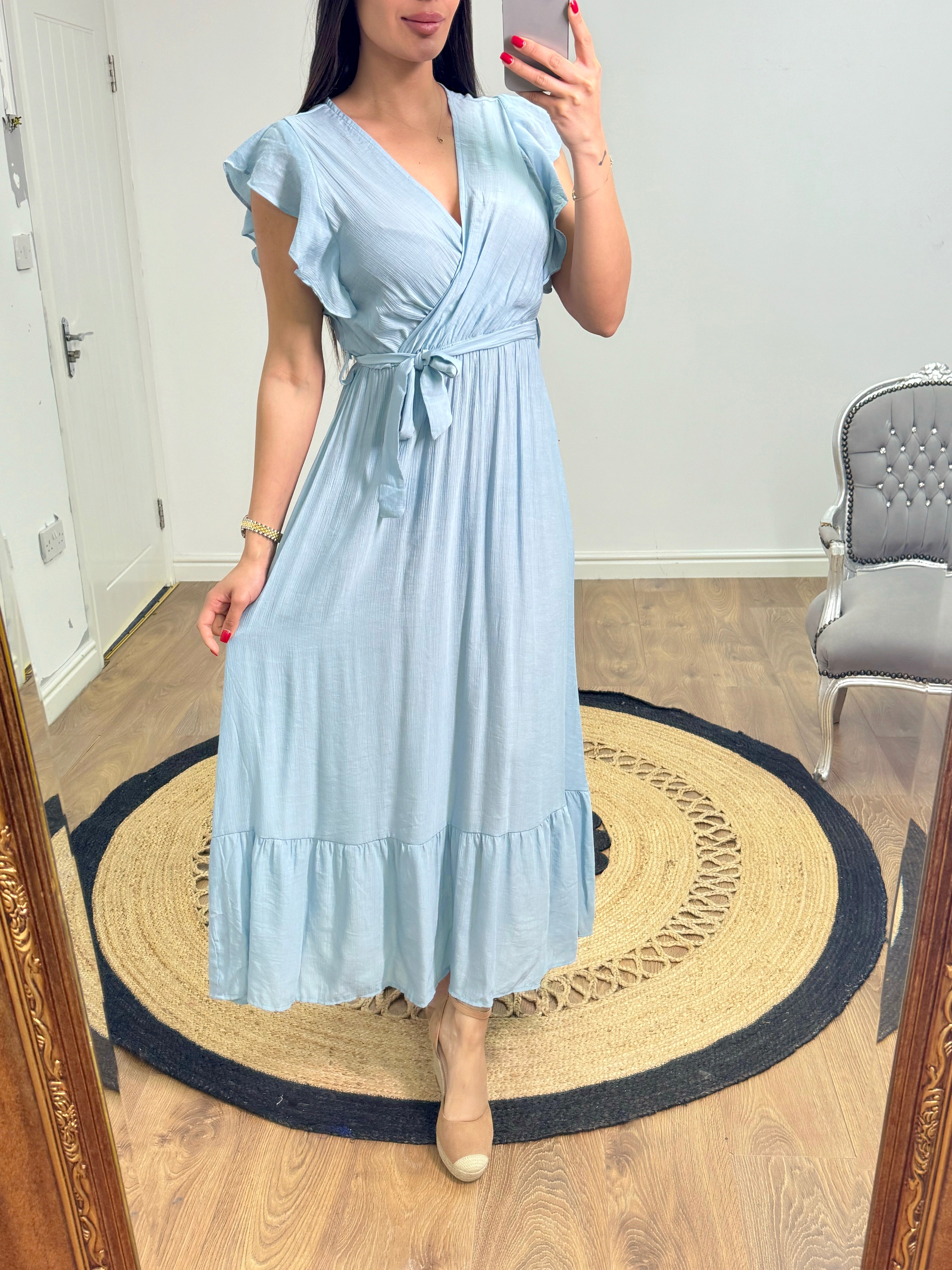 Samael Long Plain Flared Cut Dress