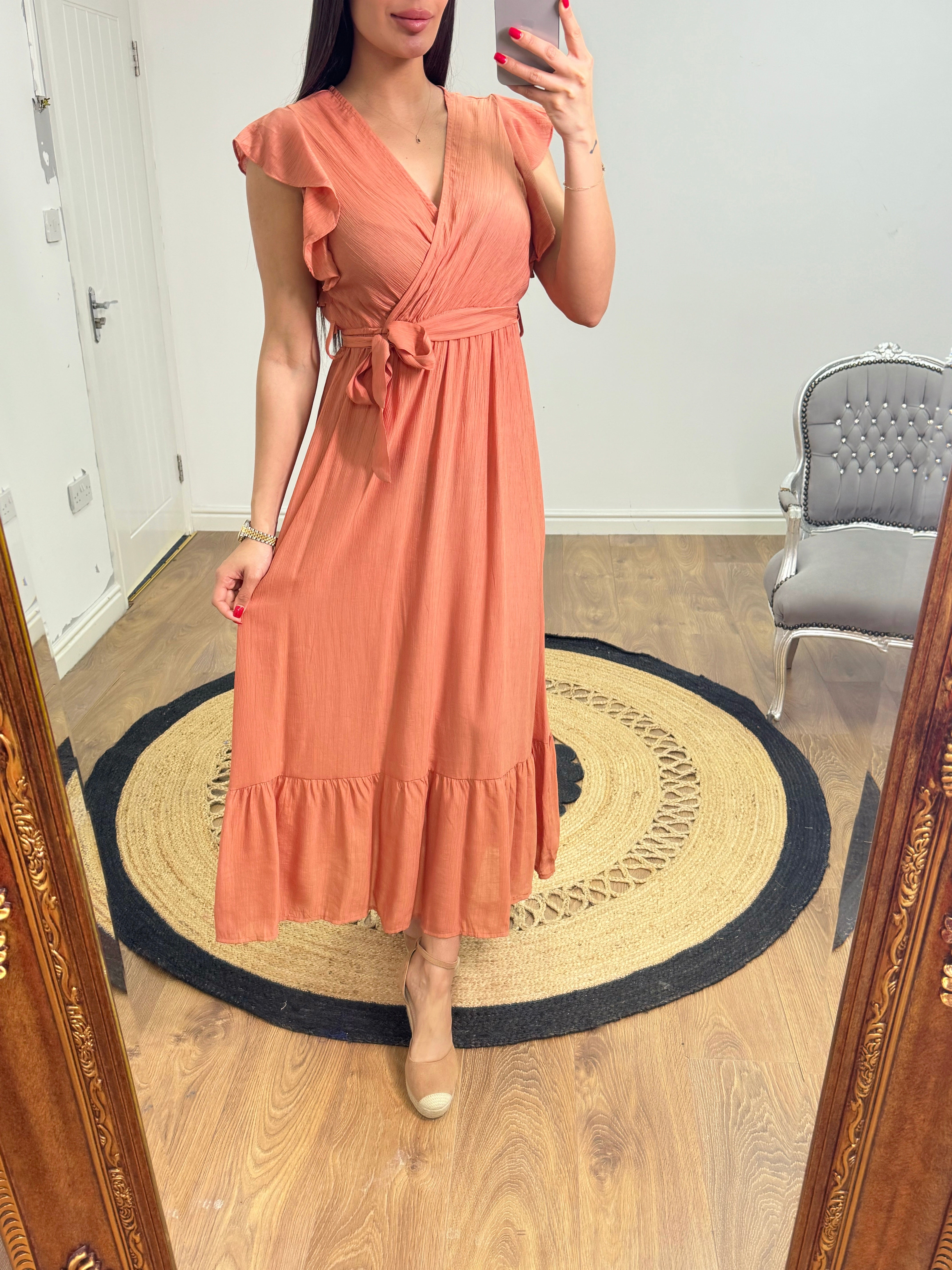 Samael Long Plain Flared Cut Dress