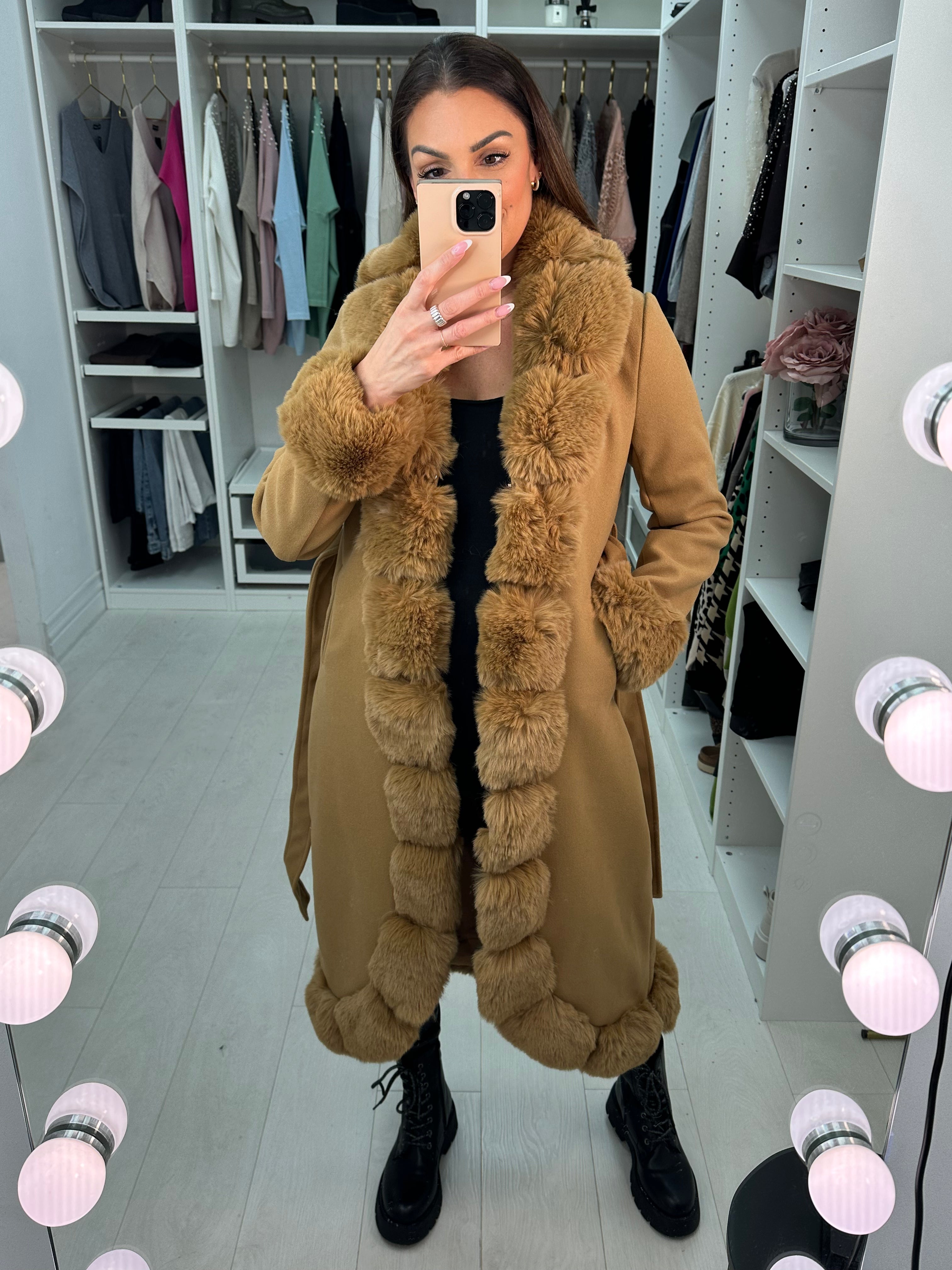 Jaymee Faux Fur Longline Jacket