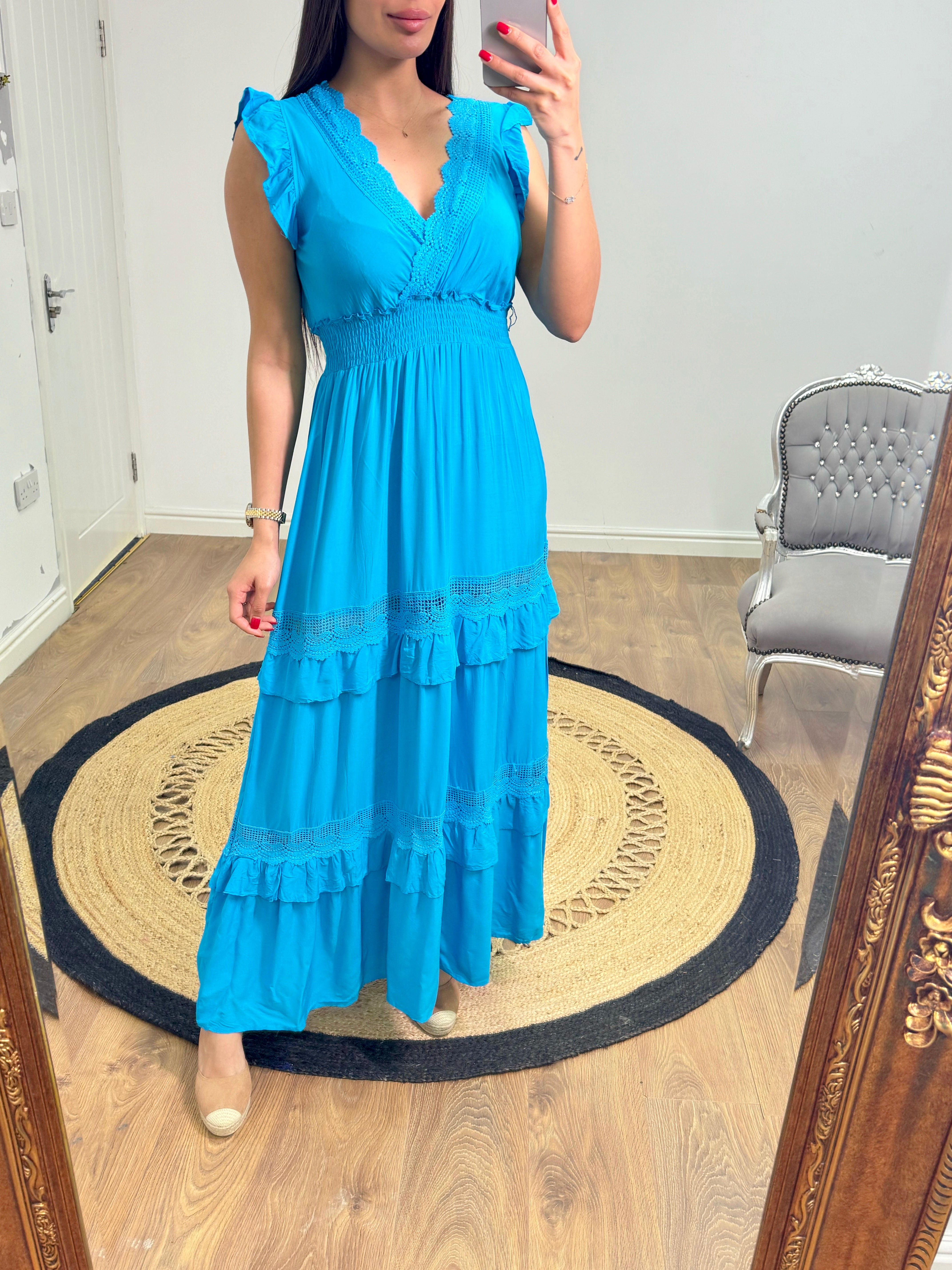 Silvana Crochet Detailed Frill Summer Dress