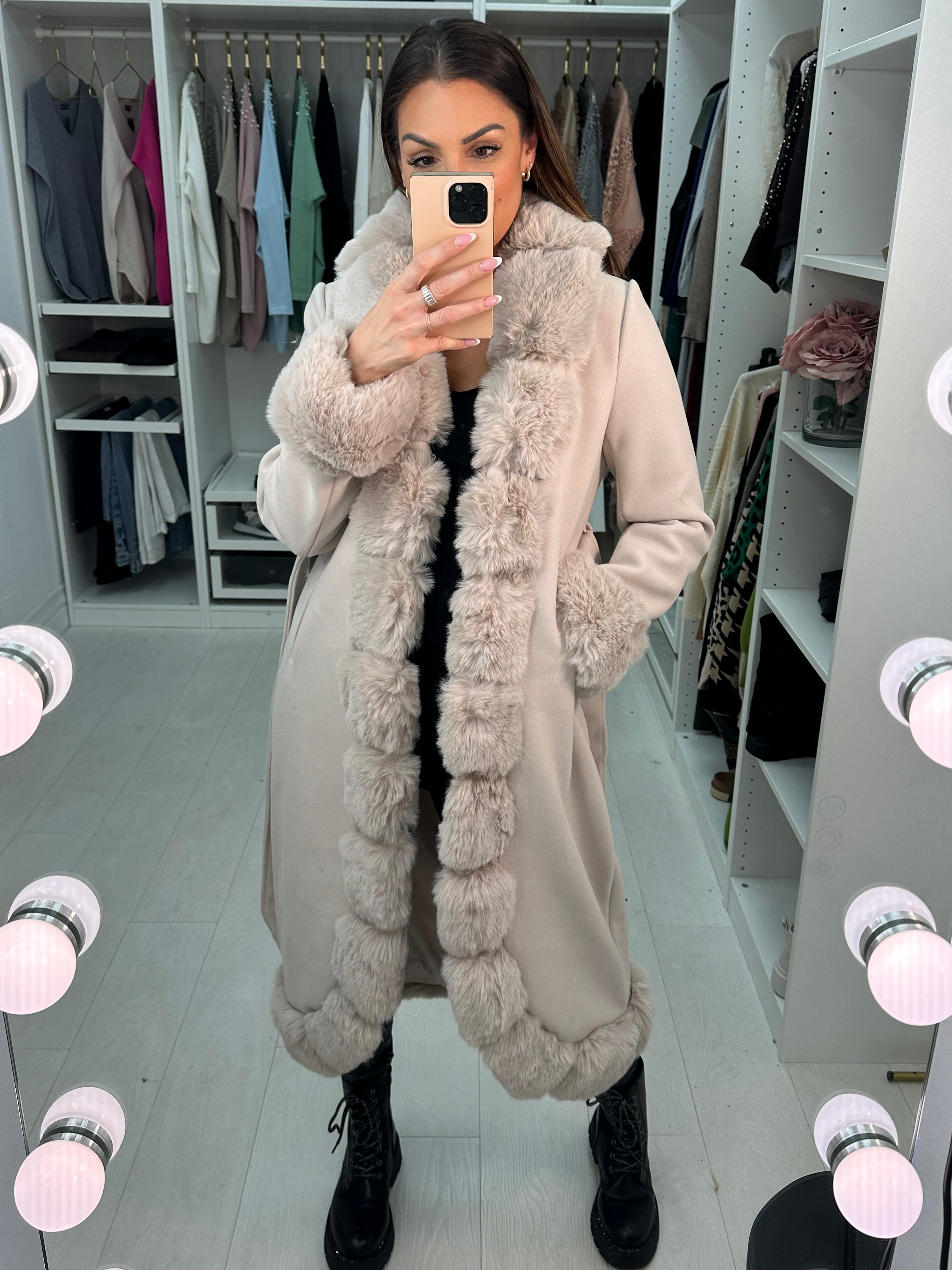 Jaymee Faux Fur Longline Jacket