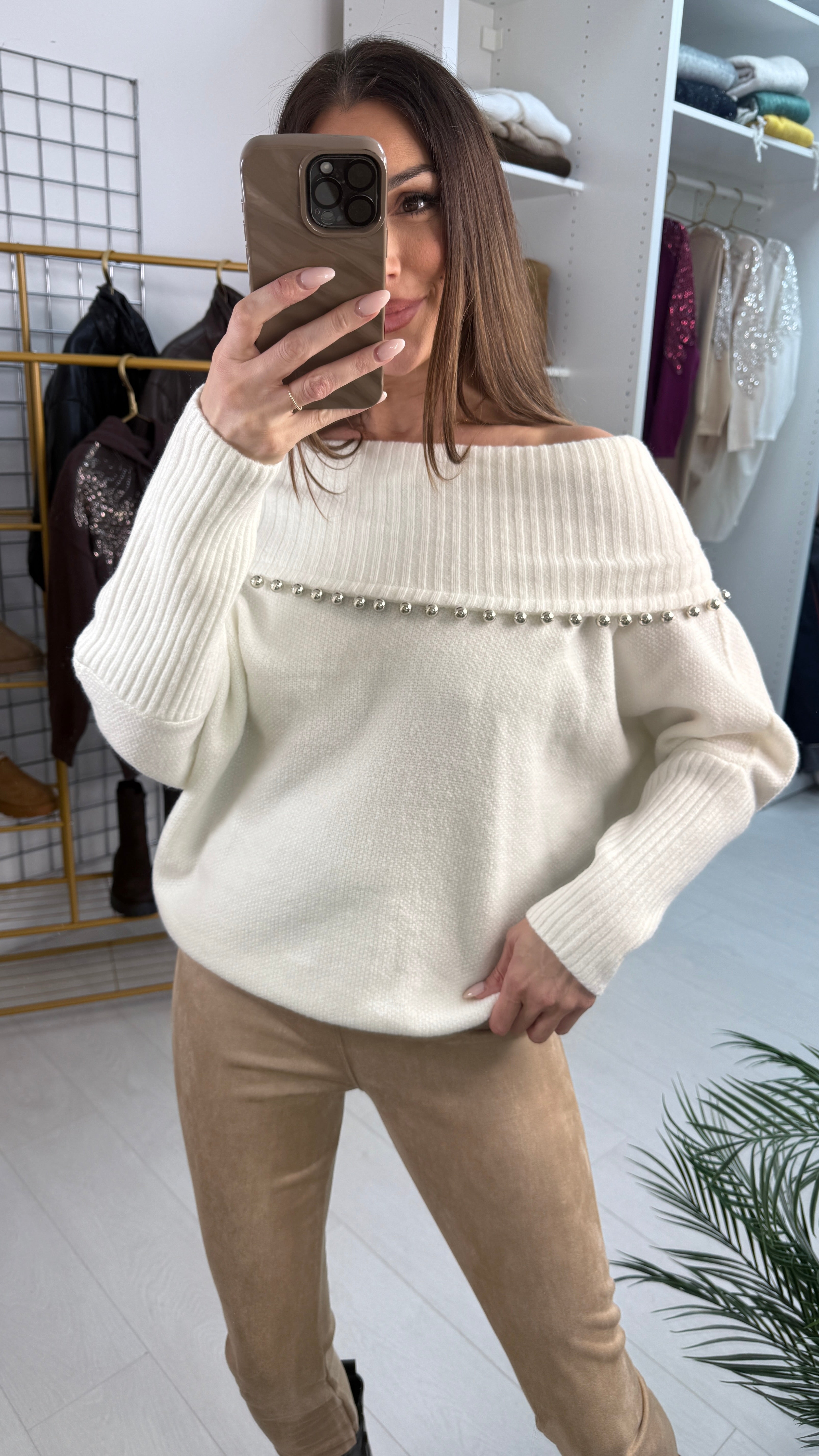Hally Silver Ball Embellished Jumper