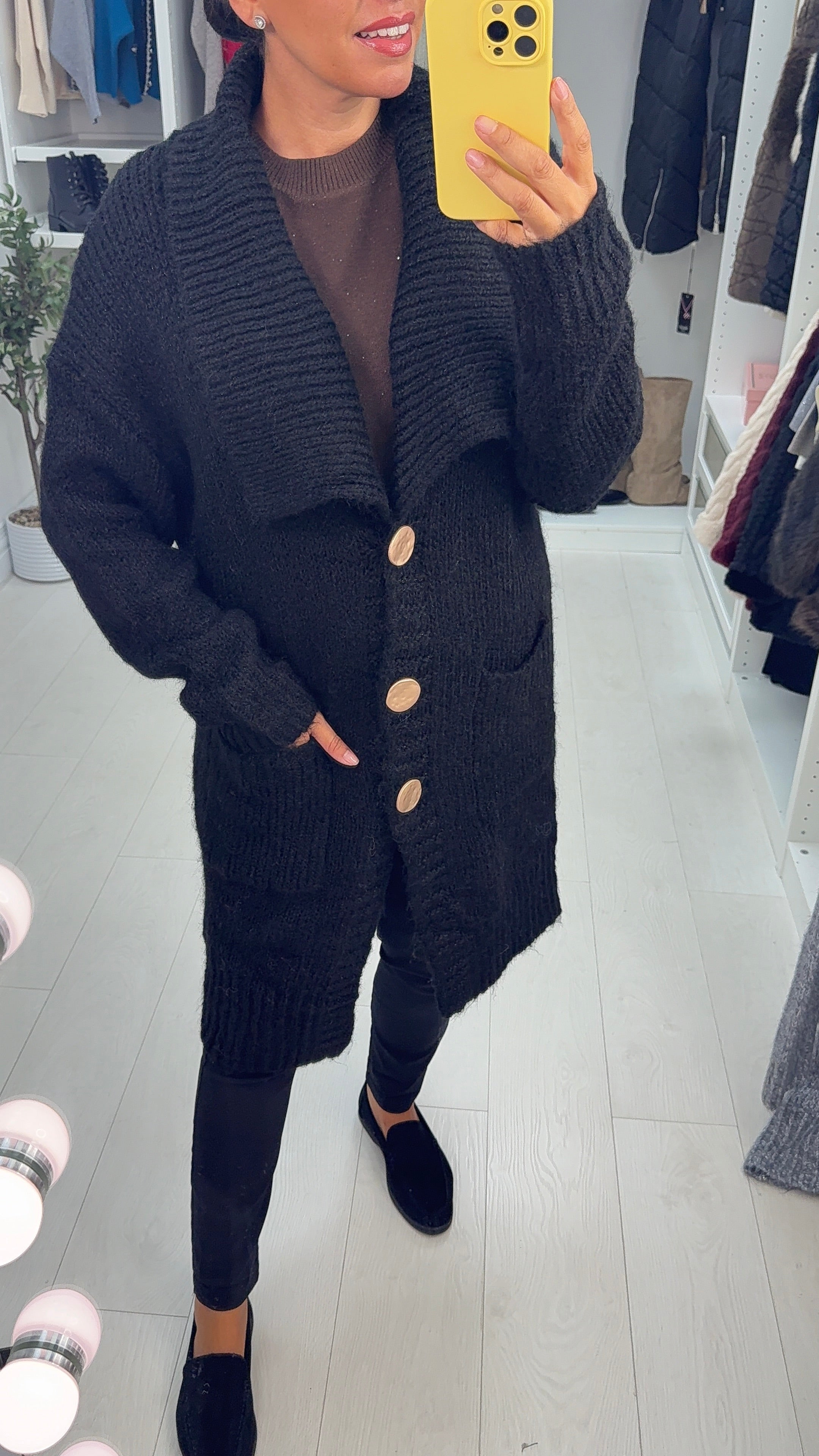 Reyna Super Soft Button Closure Longline Cardigan