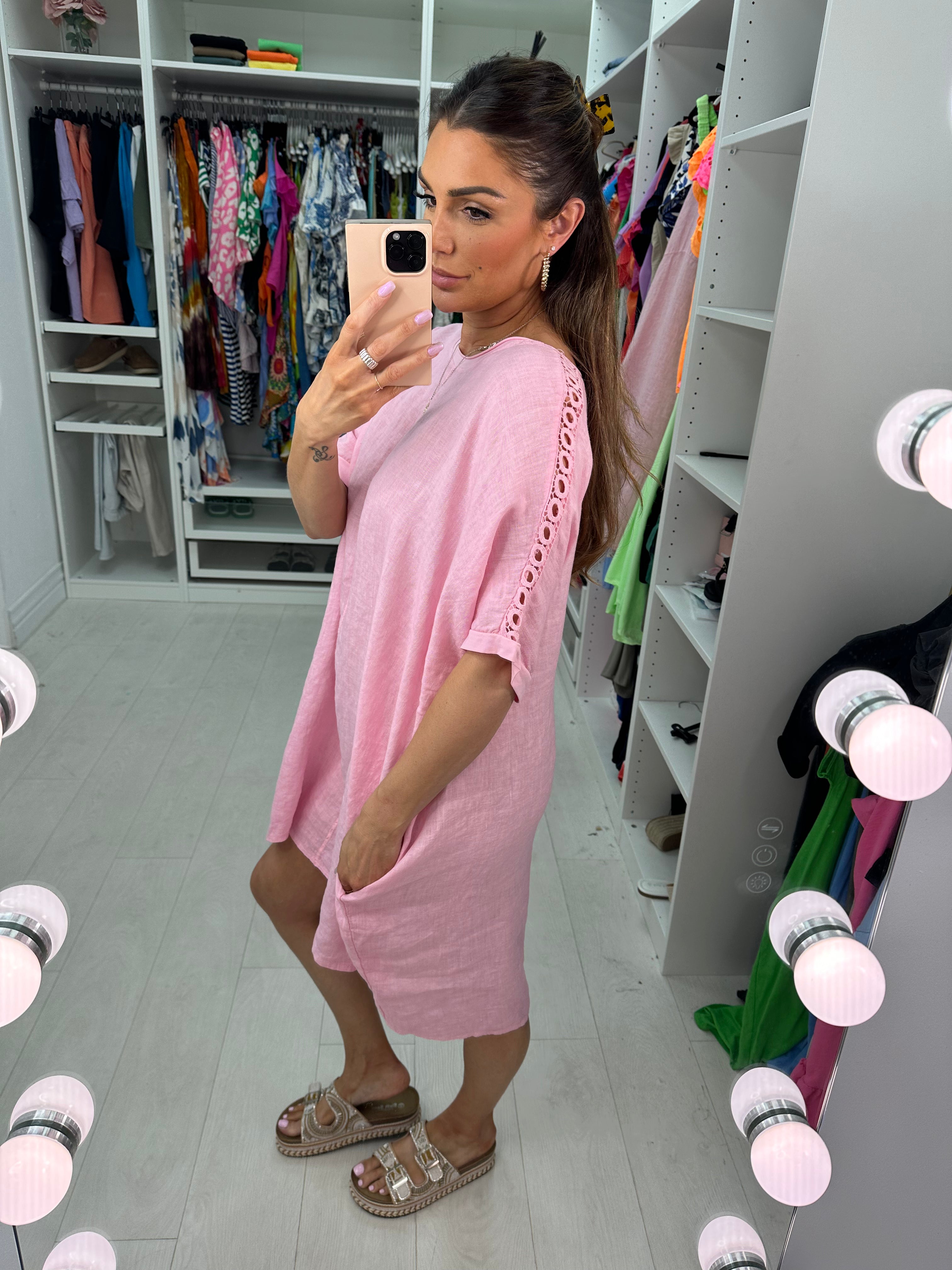 Leocadia Oversized Linen Midi Dress