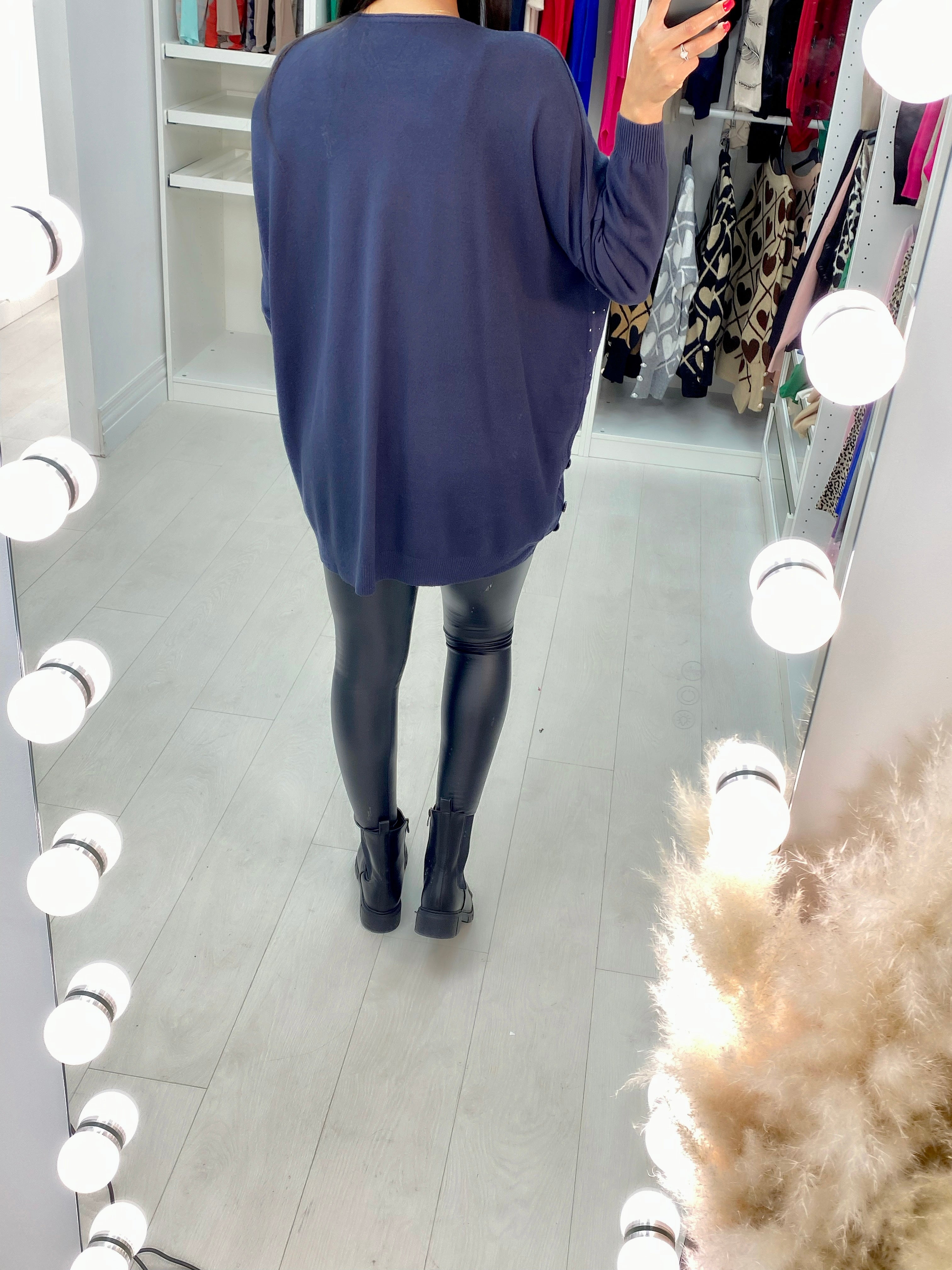 Zainab Diamante Scatter Leaf Oversized Jumper