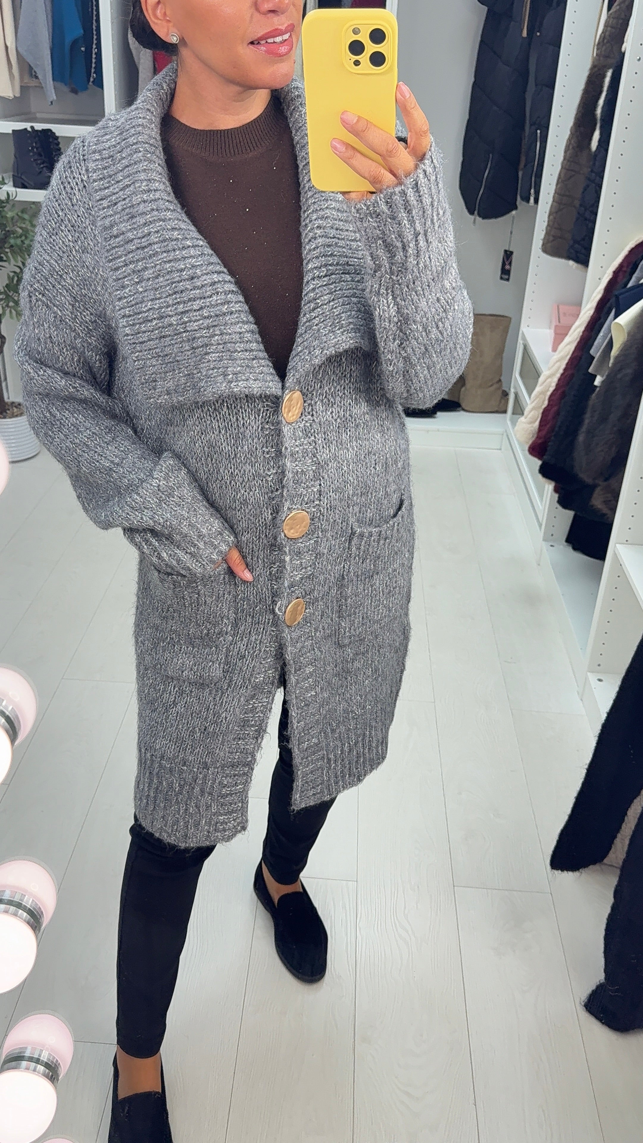 Reyna Super Soft Button Closure Longline Cardigan