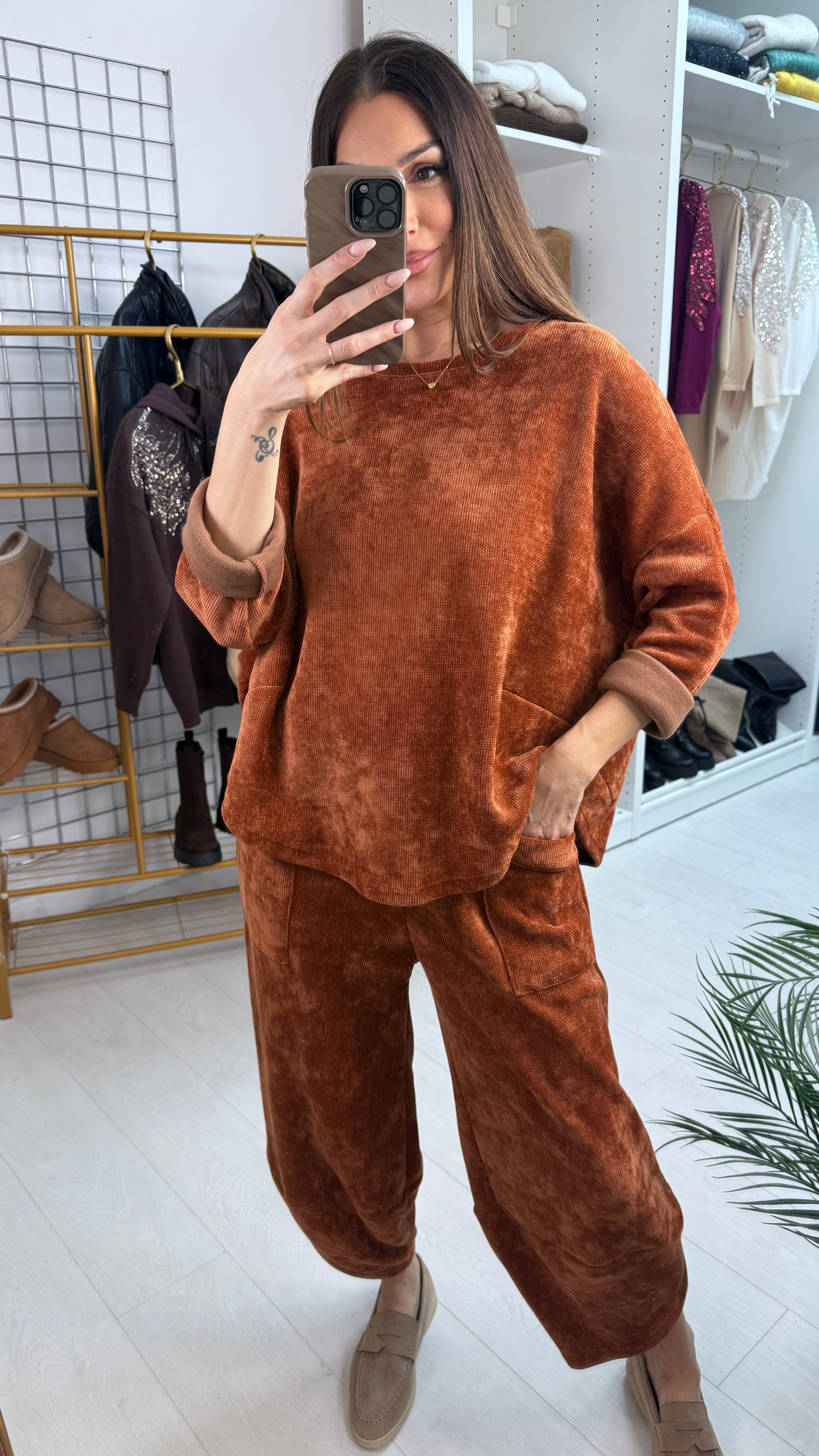 Zella Plain Corduroy Loose Fit Co-Ord Set