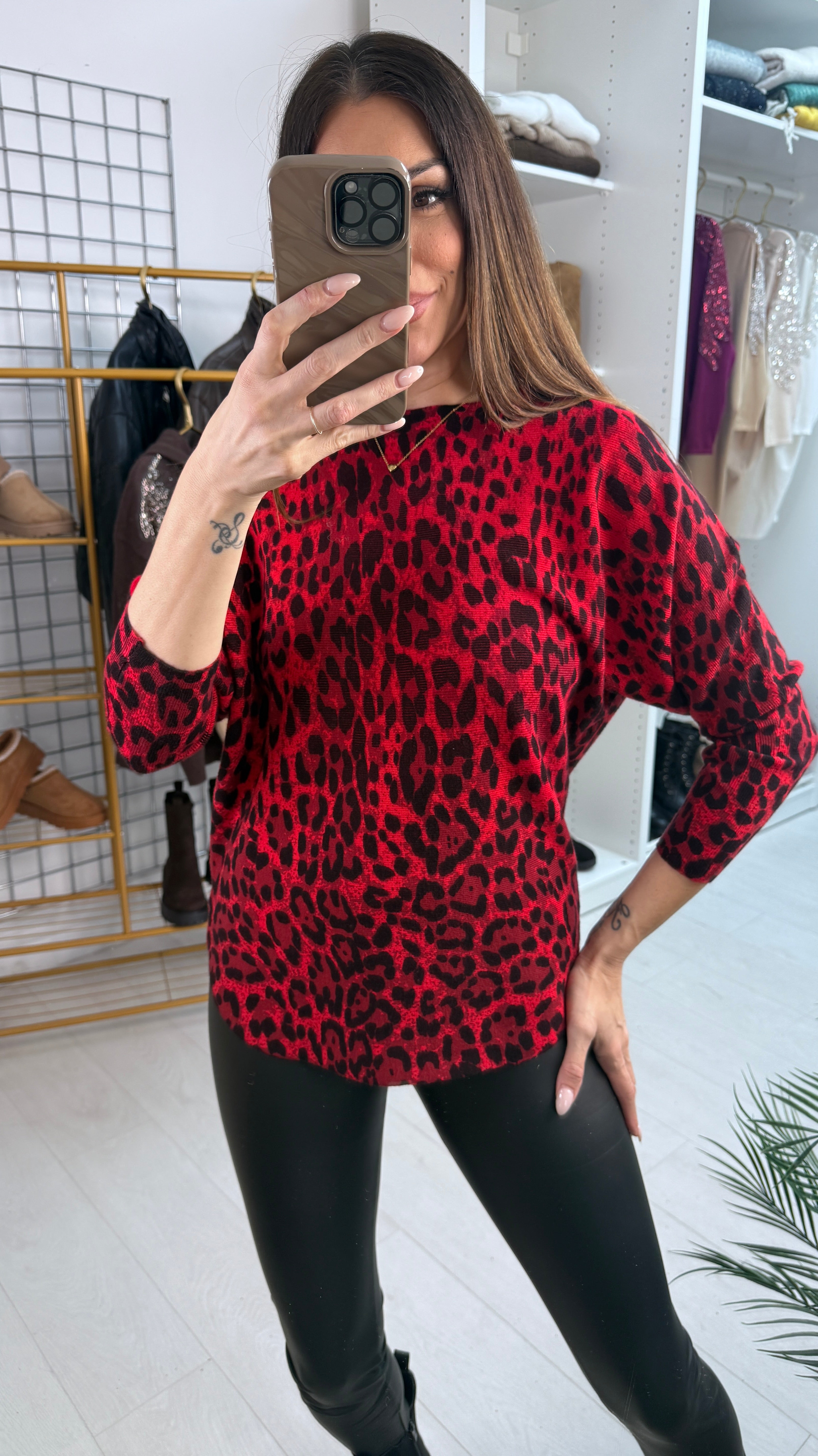 Izabel Leopard Print Knitted Jumper