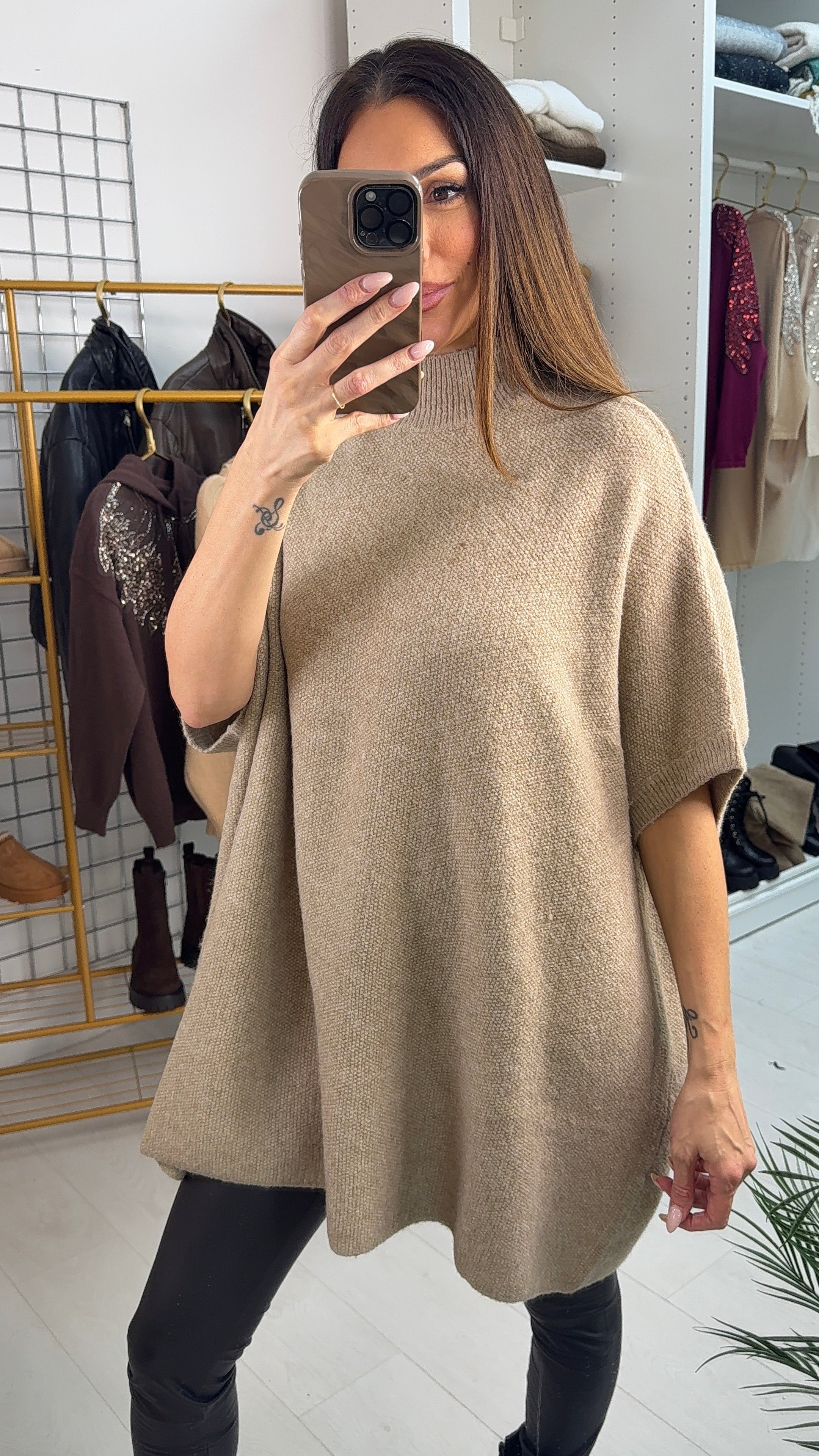 Shelbie Plain High Neck Oversized Jumper