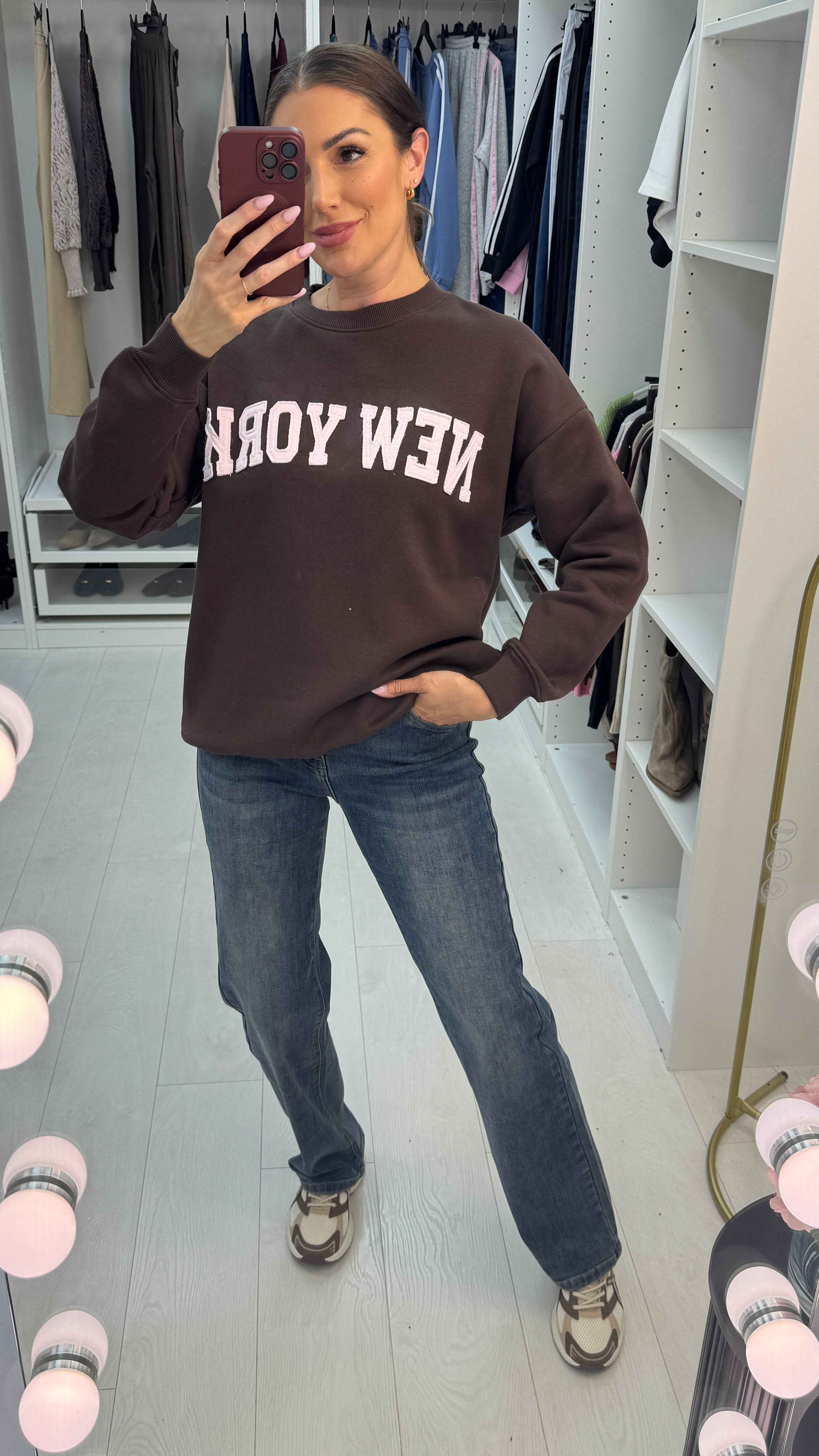 Eleri 'New York' Slogan Loose Fit Sweatshirt