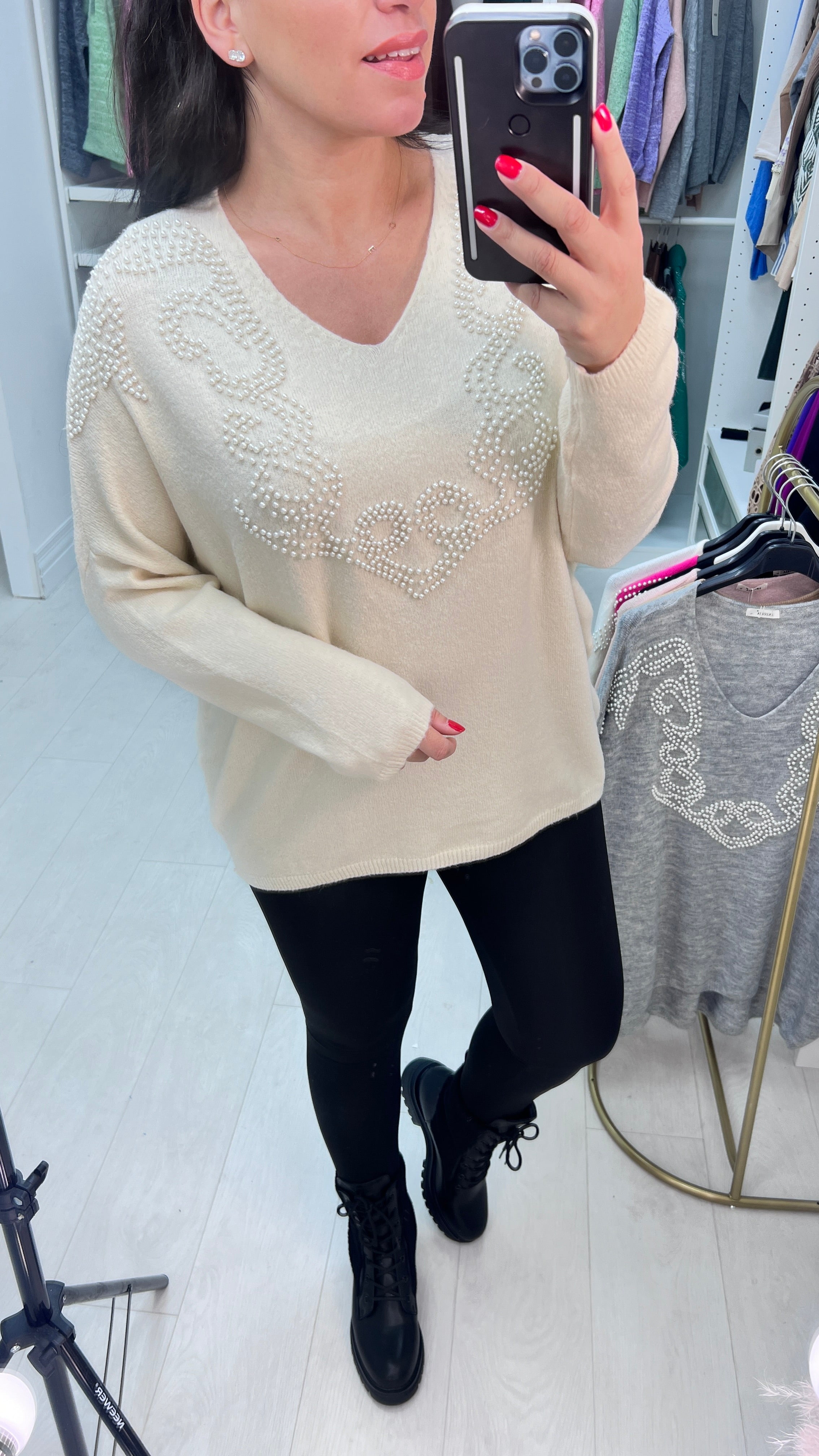 Elliz Pearl Detail Supersoft Jumper