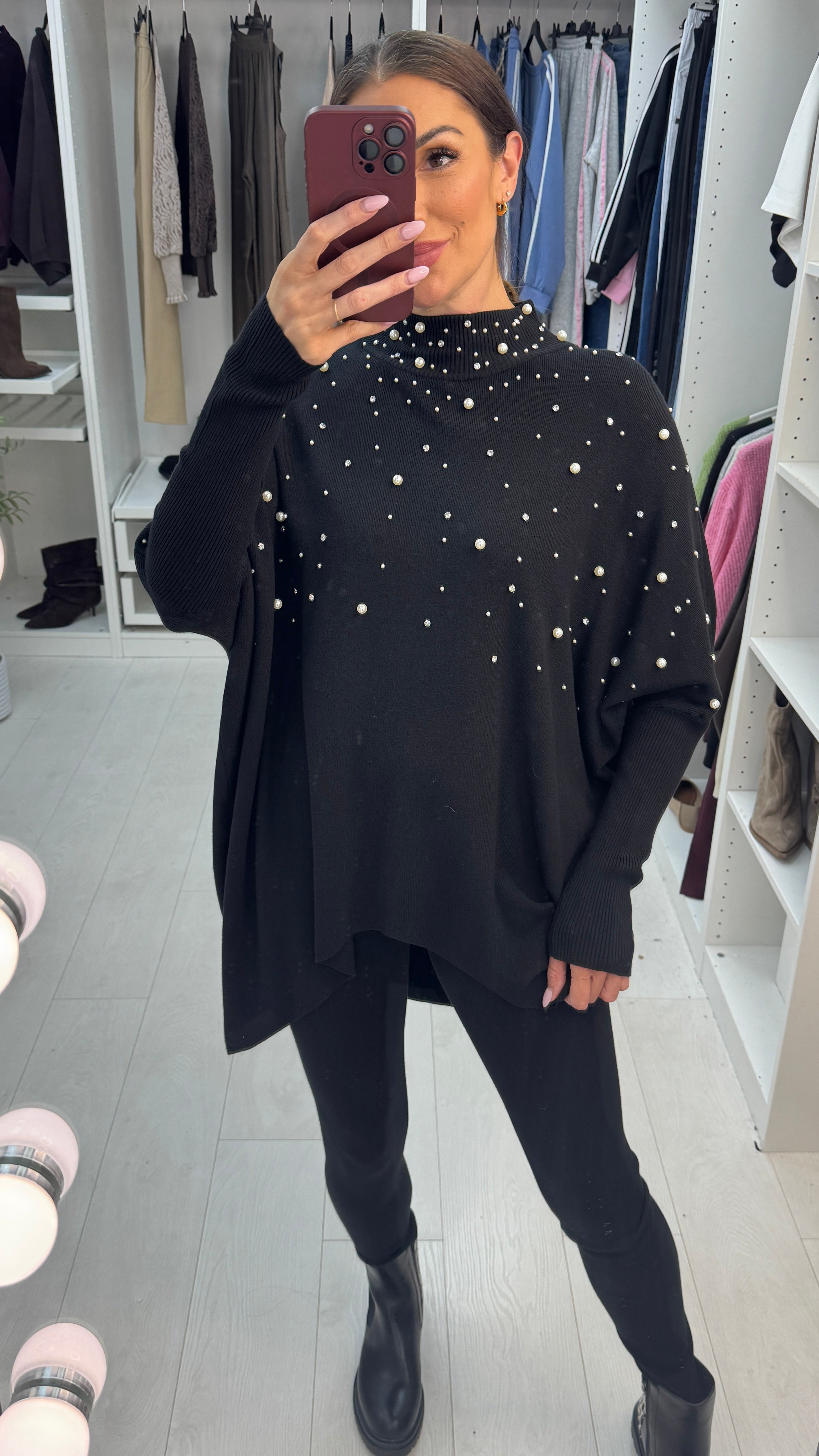 Bobby Pearl Embellished Loungewear Set