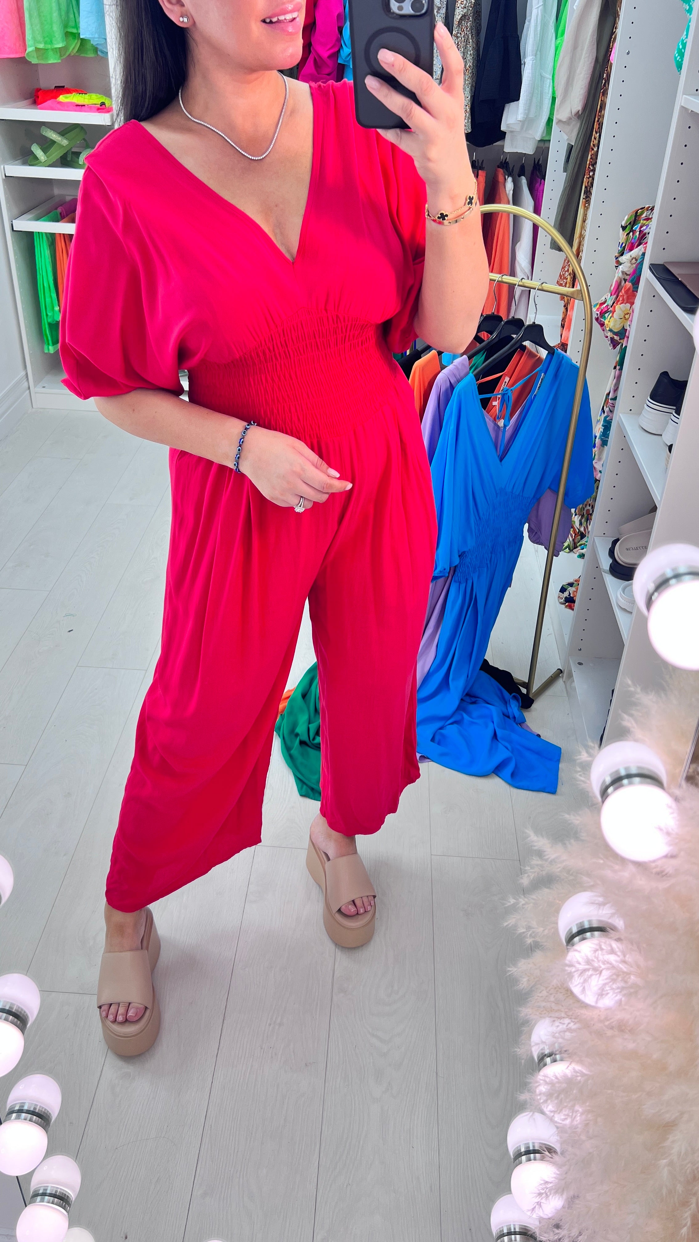 Anita Elasticated Waist Deep V Jumpsuit