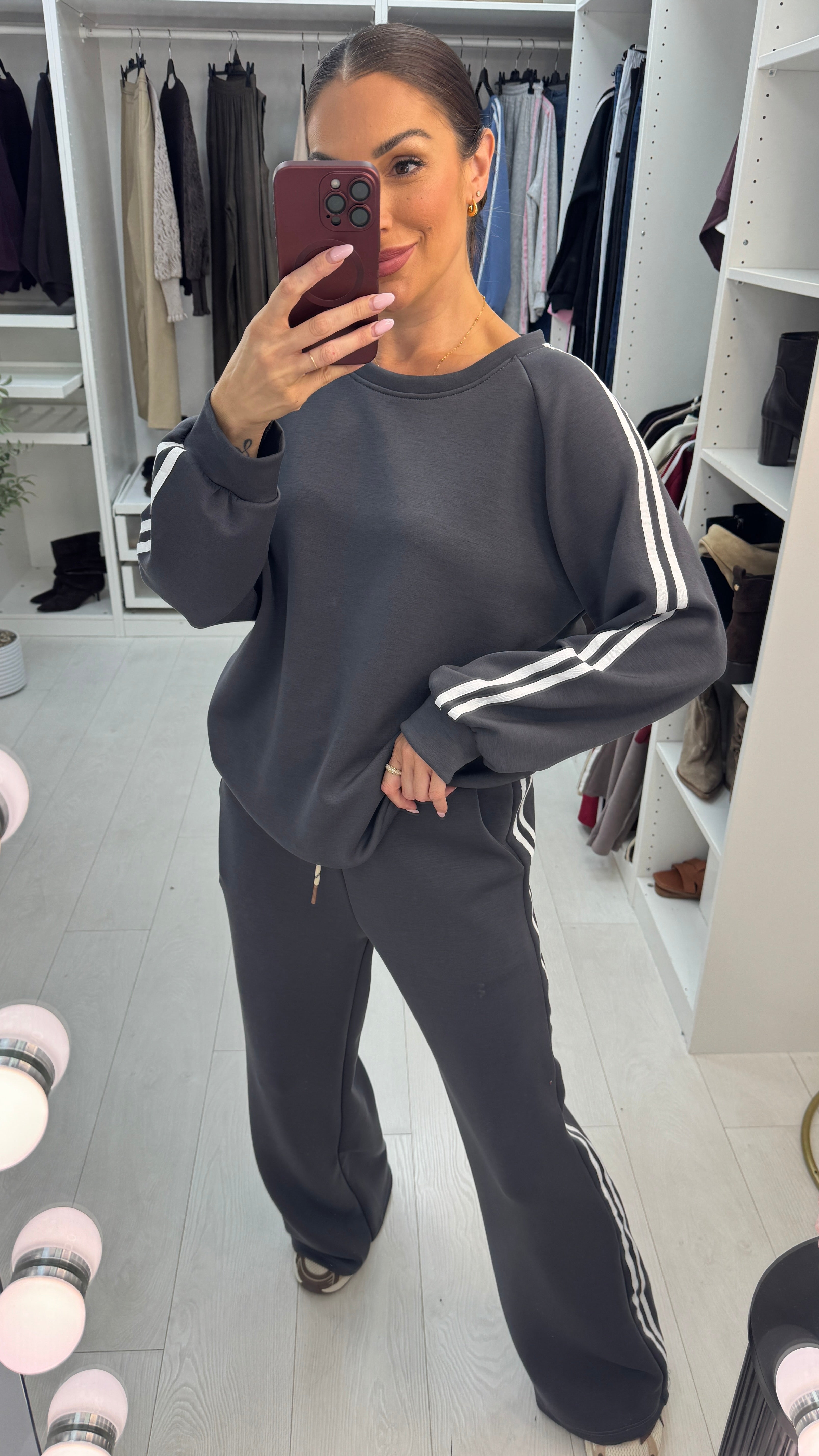 Vineta Long Sleeve Side Stripe Detailed Loungewear Set