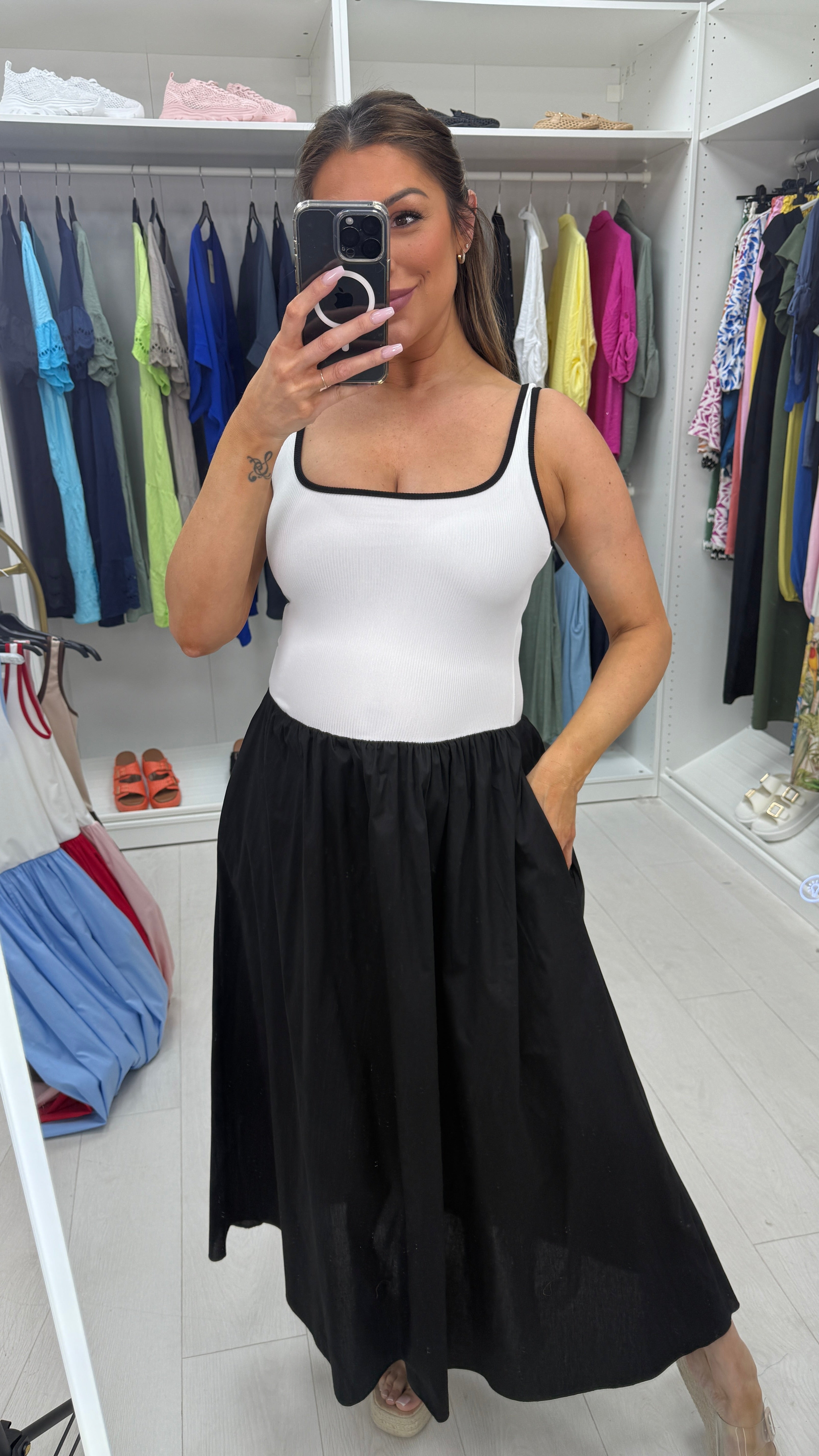 Shalma Colour Block Poplin Dress