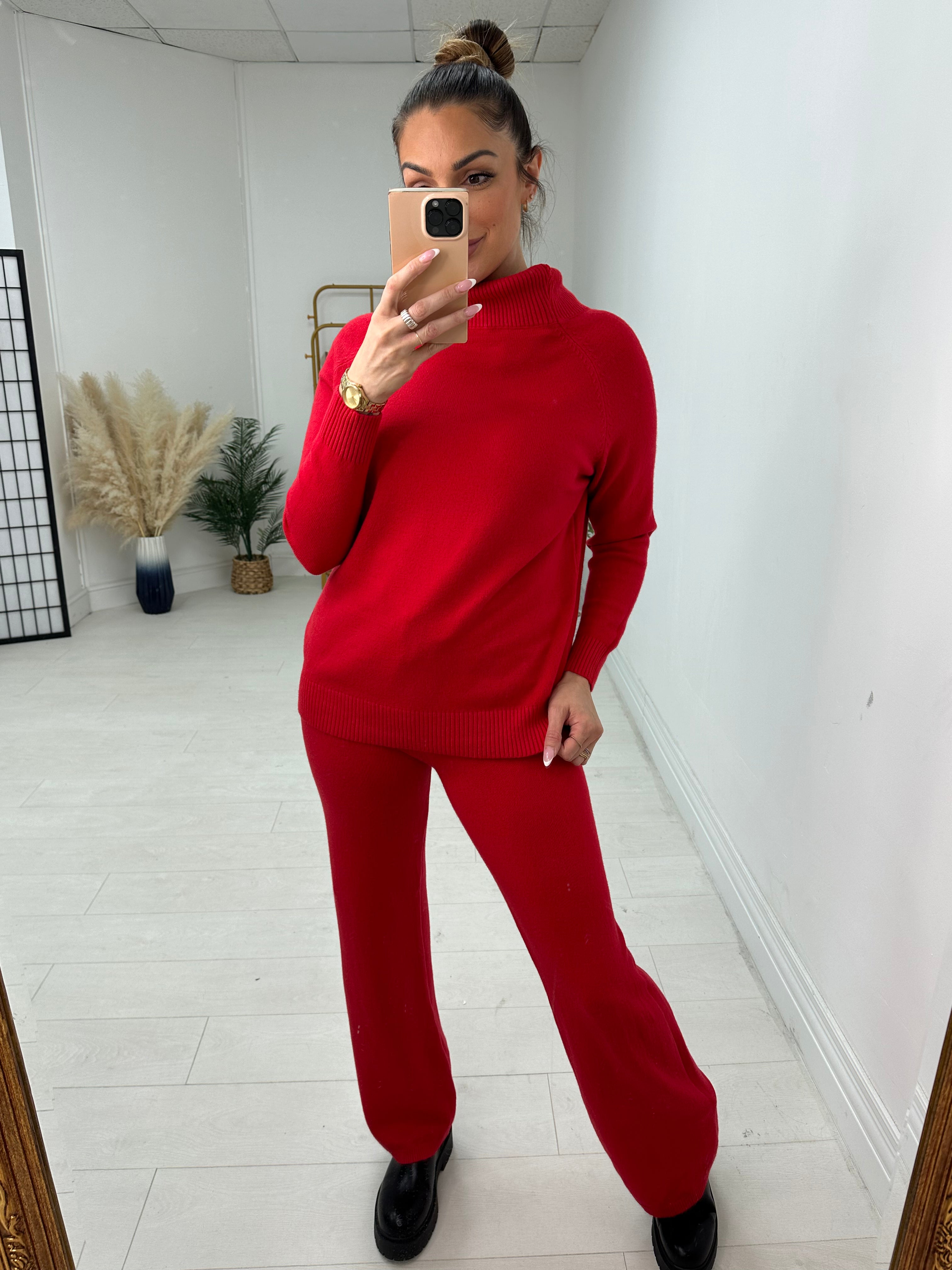 Bexley Plain Cowl Neck Loungewear Set