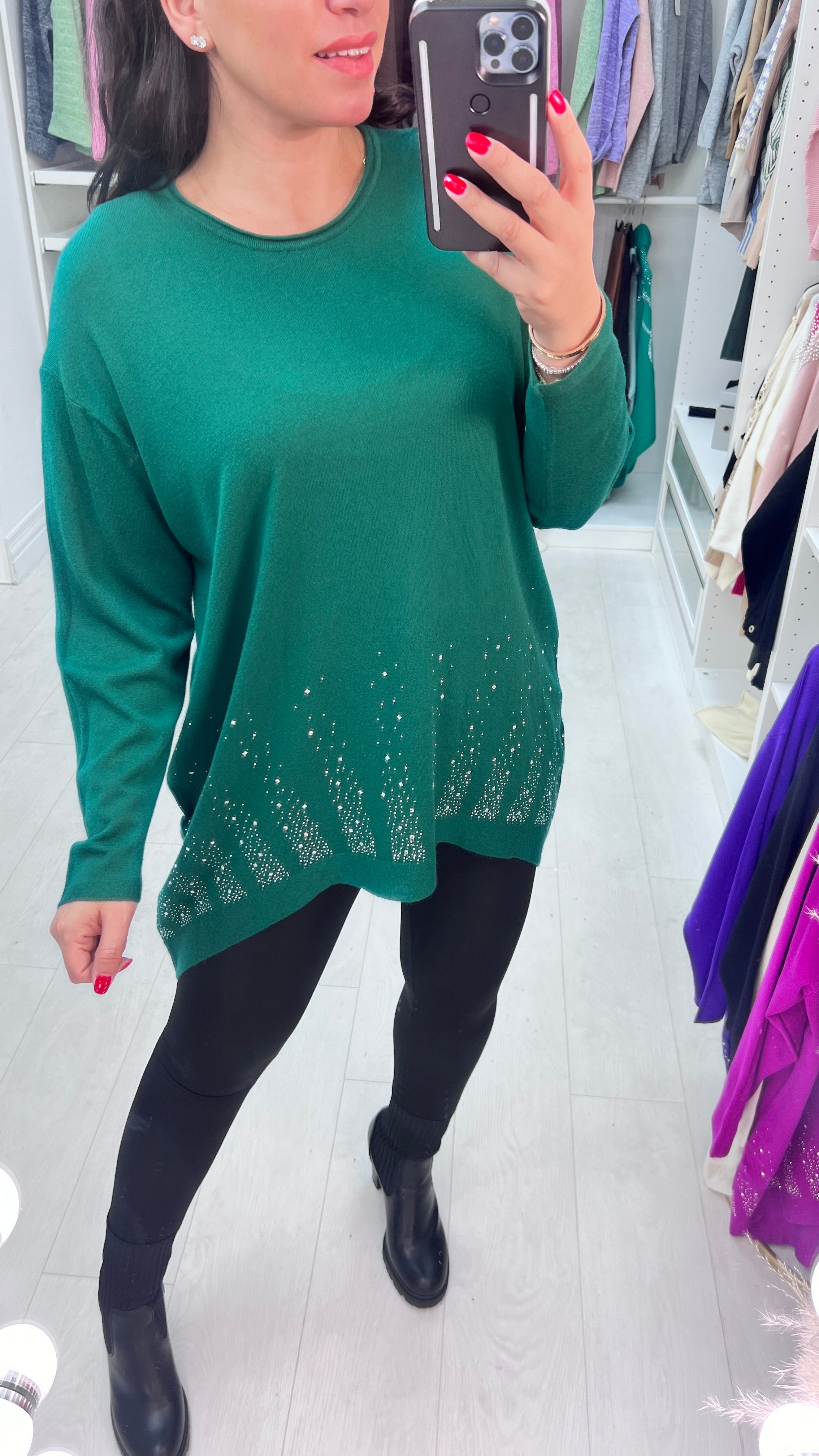 Madi Diamante Hem Soft Knit Jumper