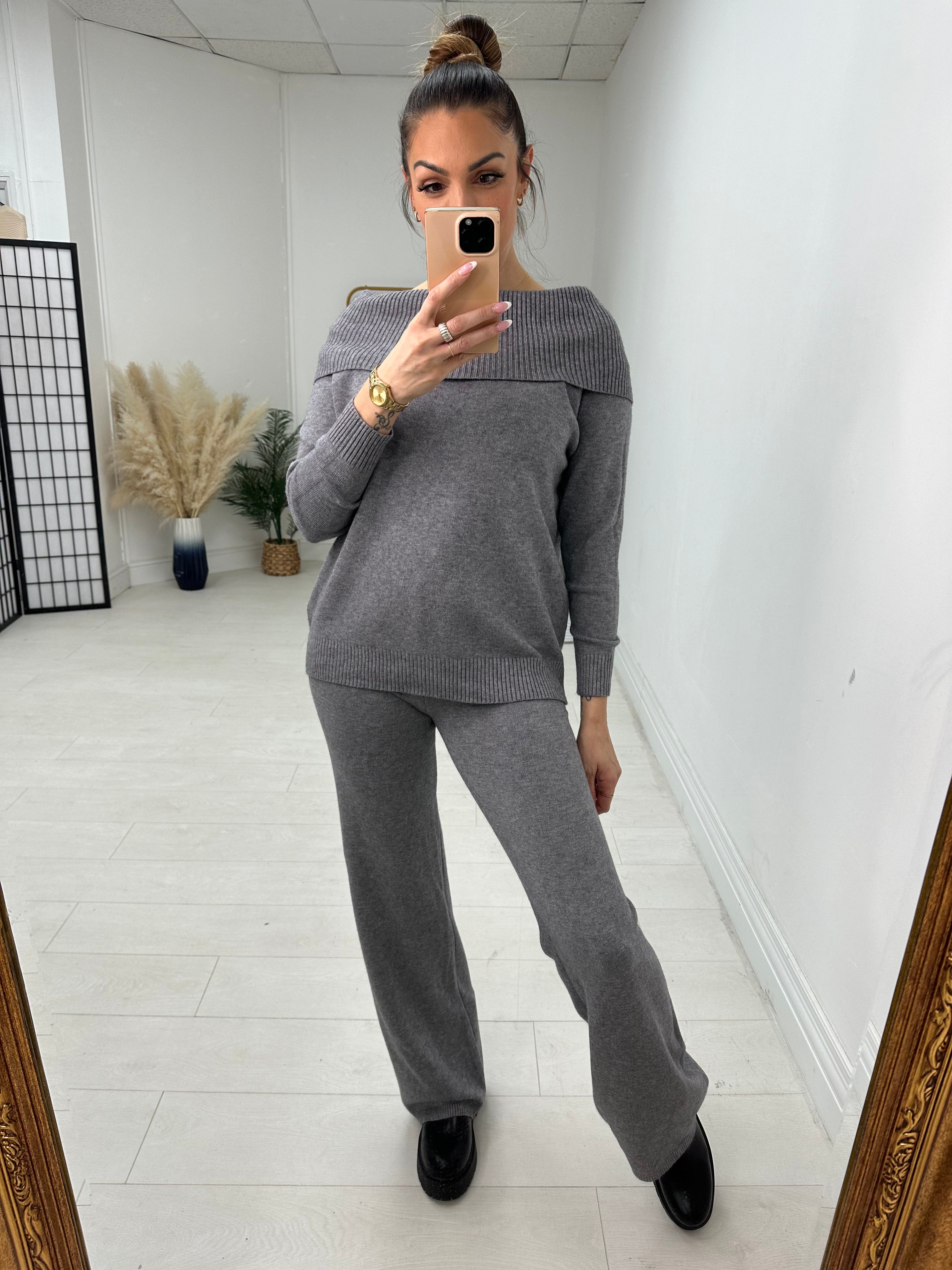 Bexley Plain Cowl Neck Loungewear Set