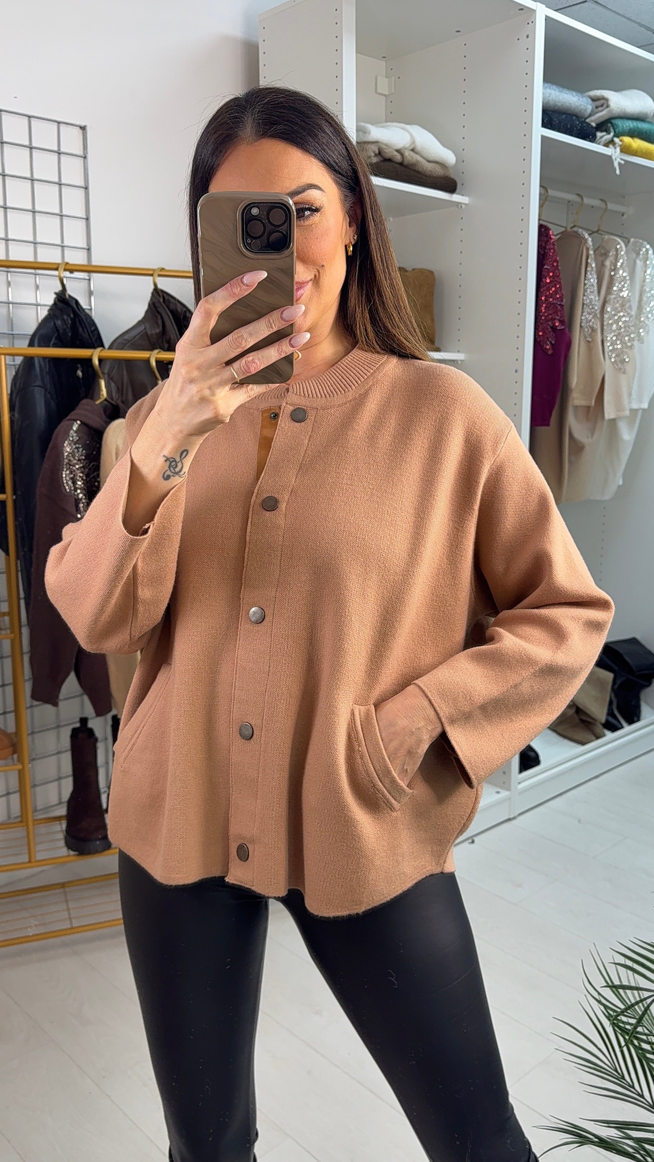 Tessie Plain Popper Closure Cardigan