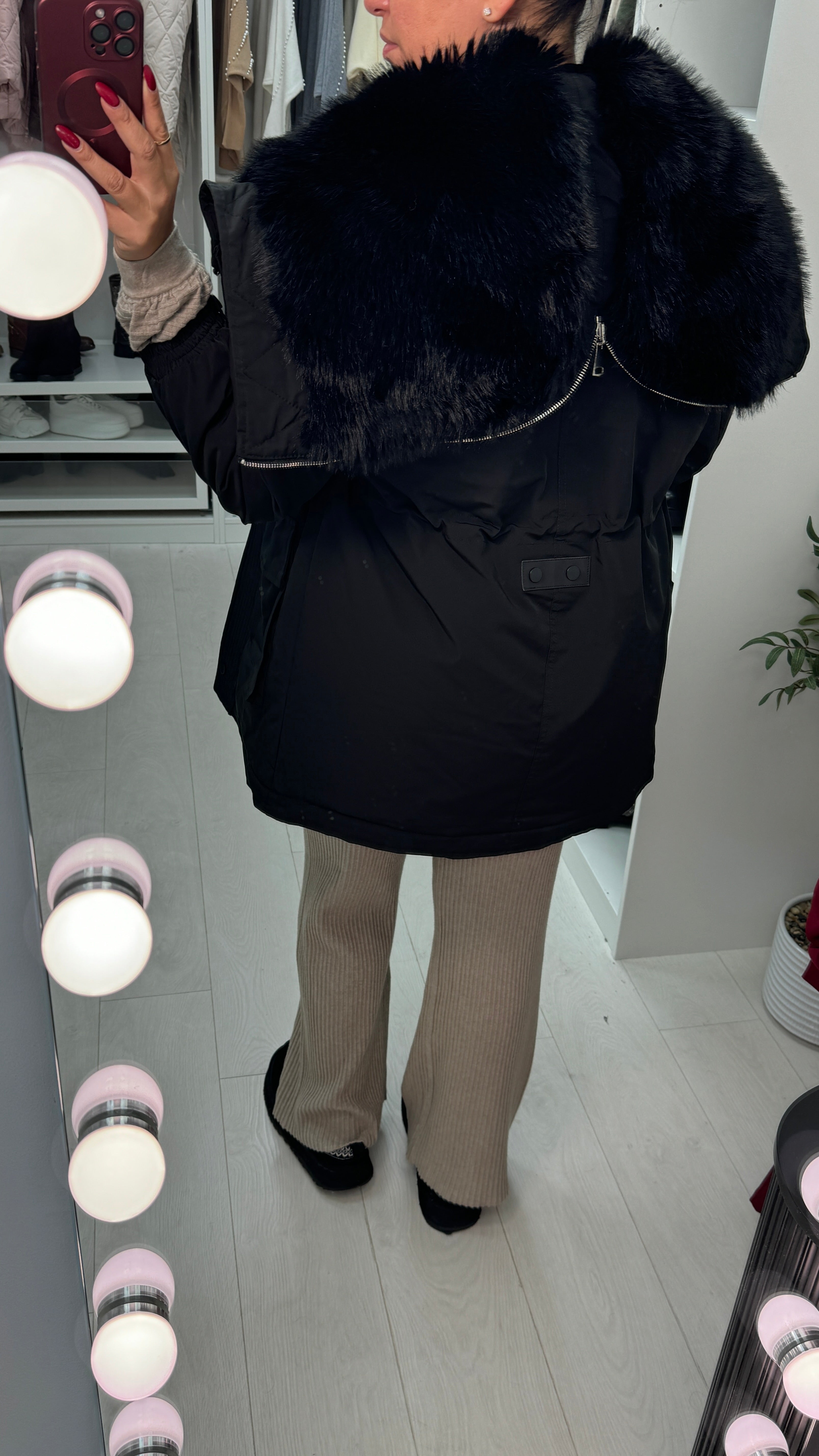 Atlanta Faux Fur Lined Zip Hood Coat