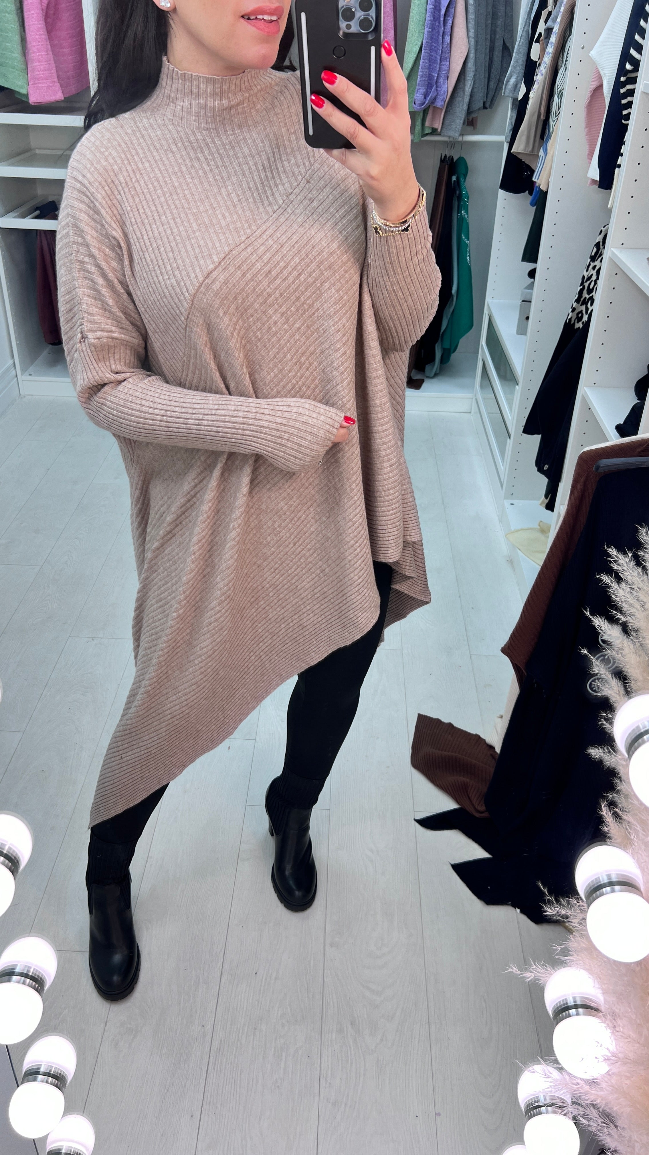 Jimzy Asymmetric High Neck Jumper