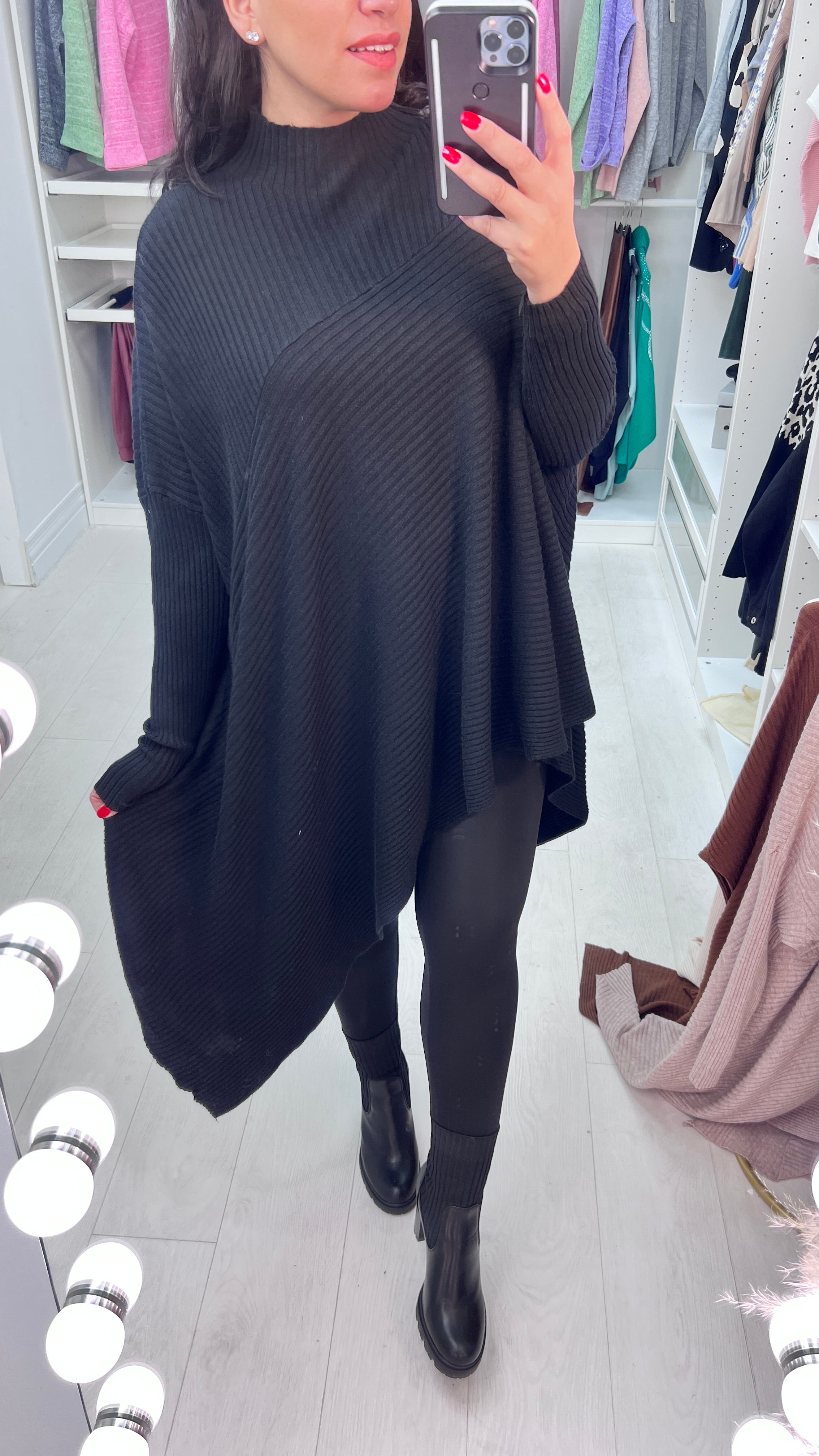 Jimzy Asymmetric High Neck Jumper