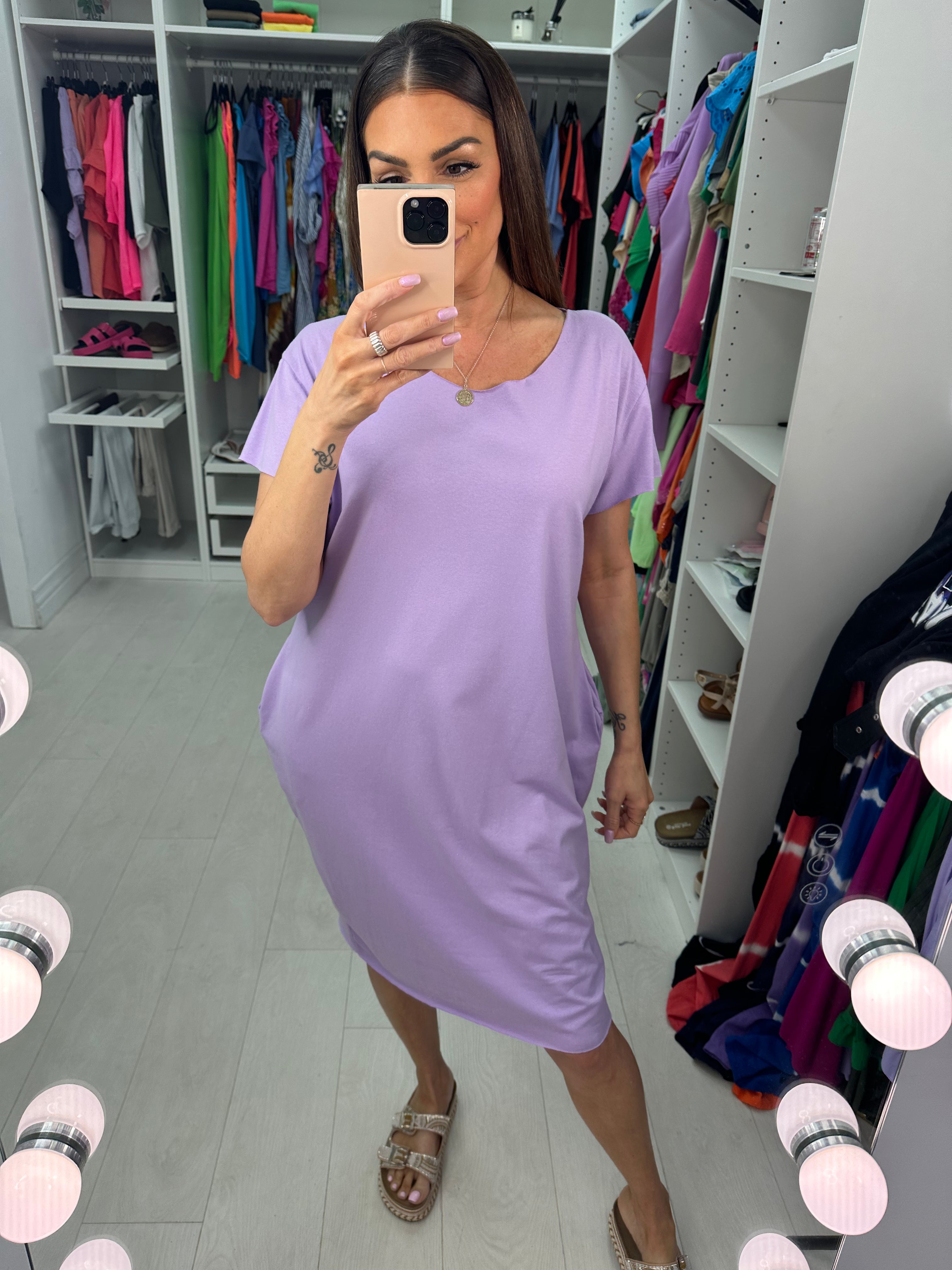 Carmen Plain Loose Fit Pocket Dress