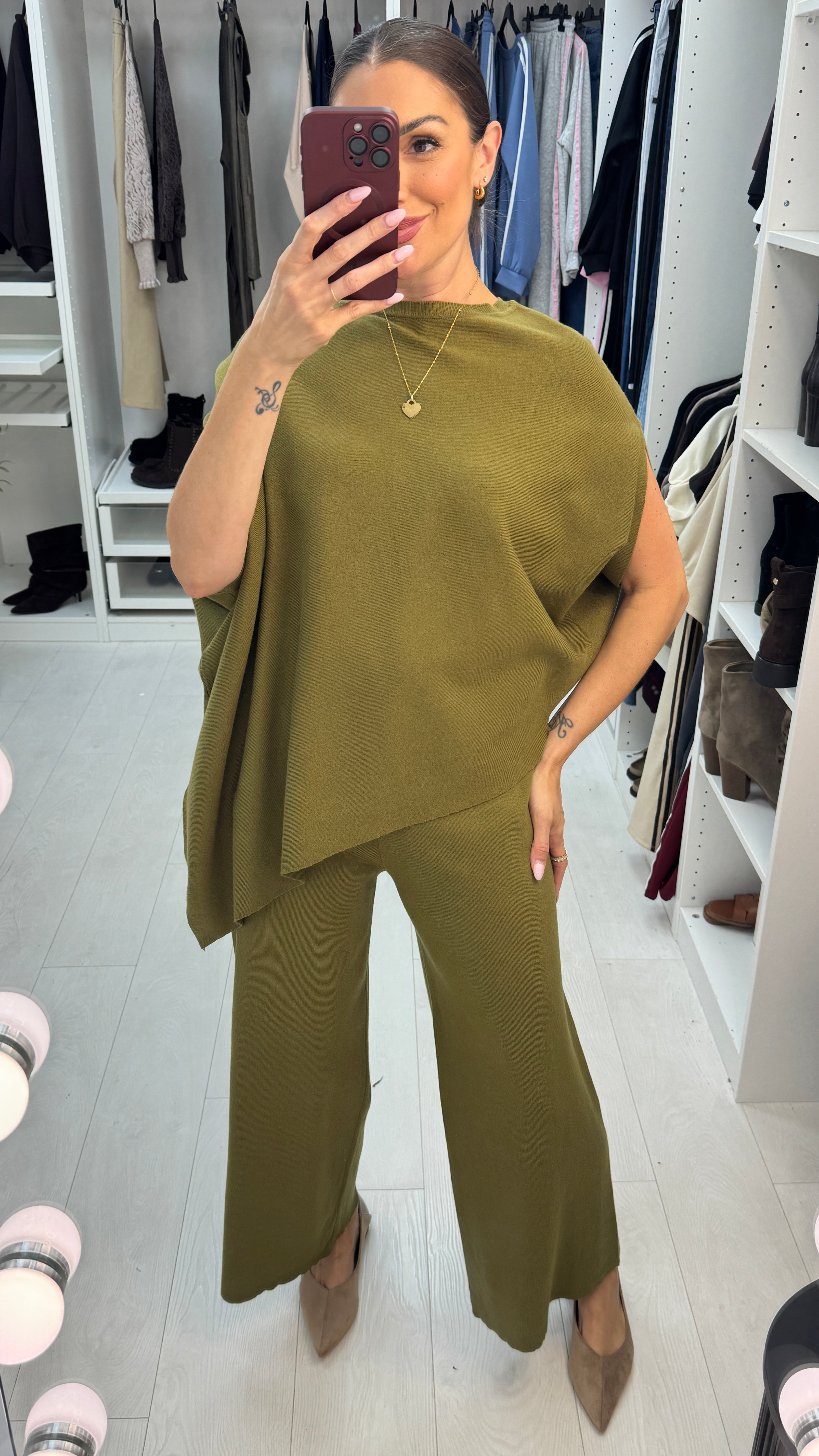 Jaida Plain Asymmetric Loungewear Set