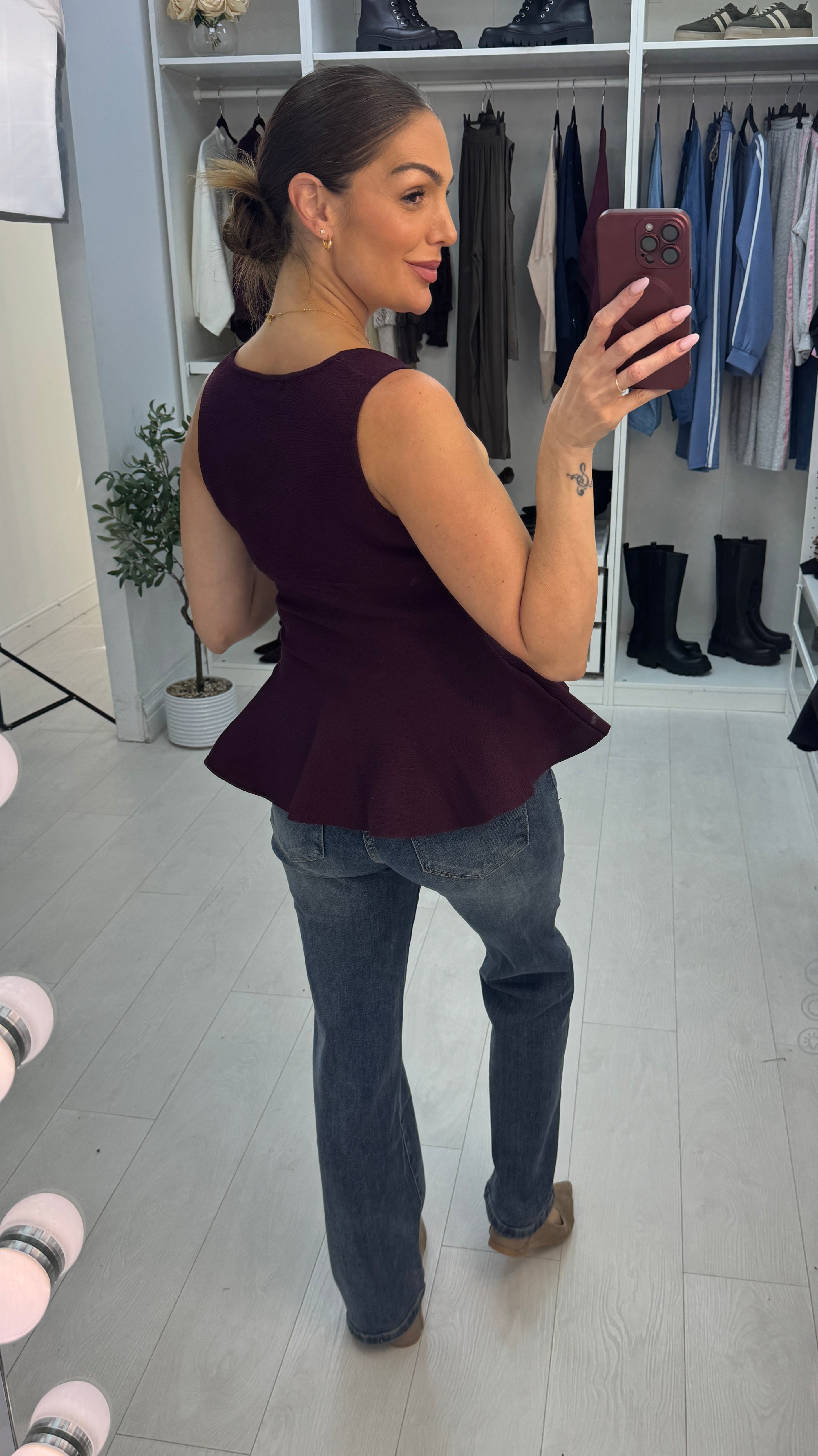 Zaynah V Neck Peplum Top