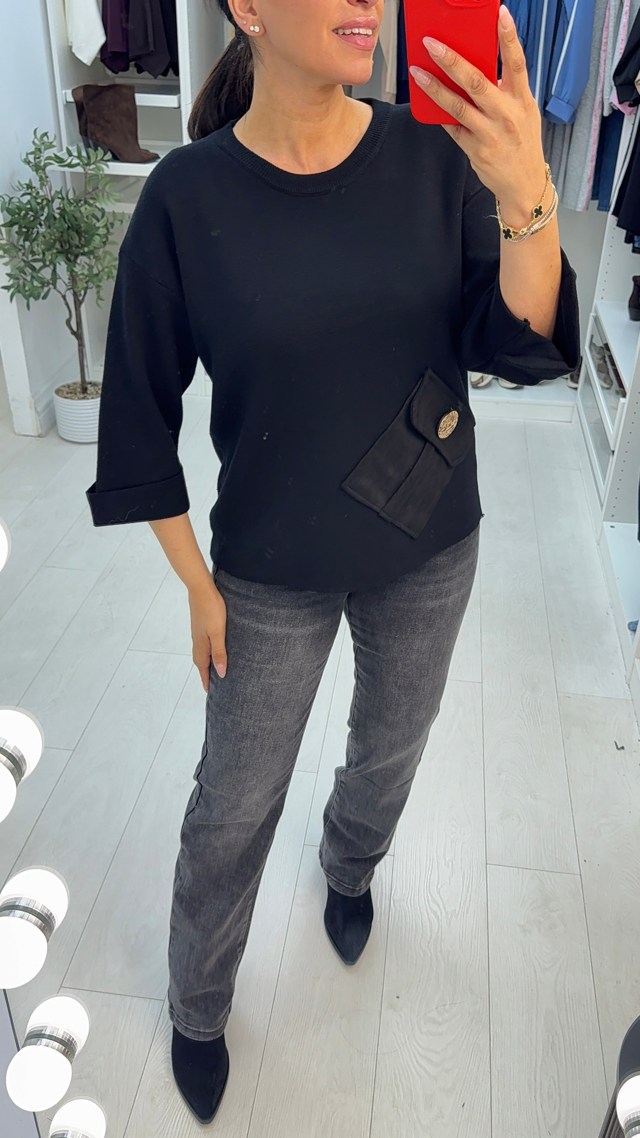 Tatiana Plain Pocket Front Top