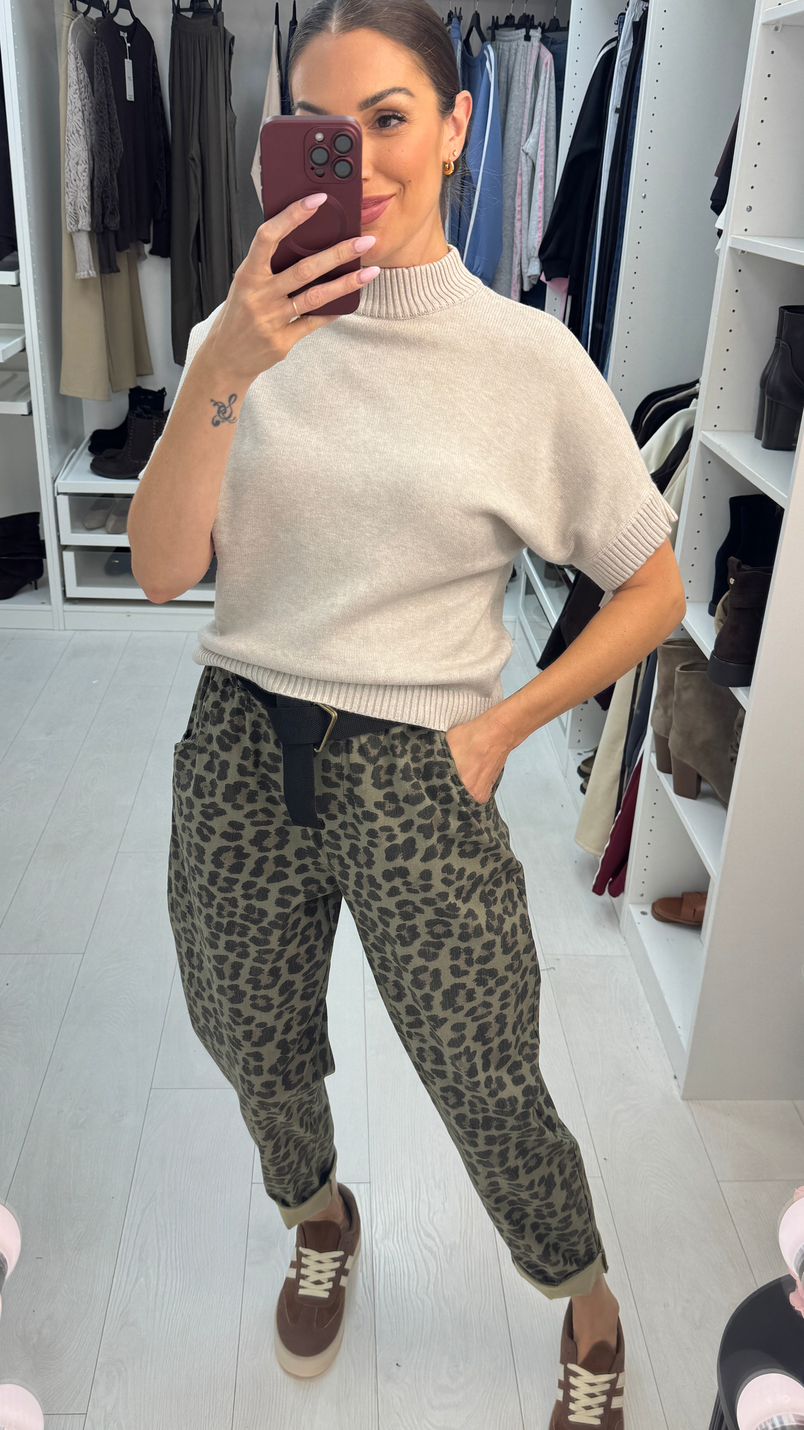 Priscila Leopard Print Belted Trousers