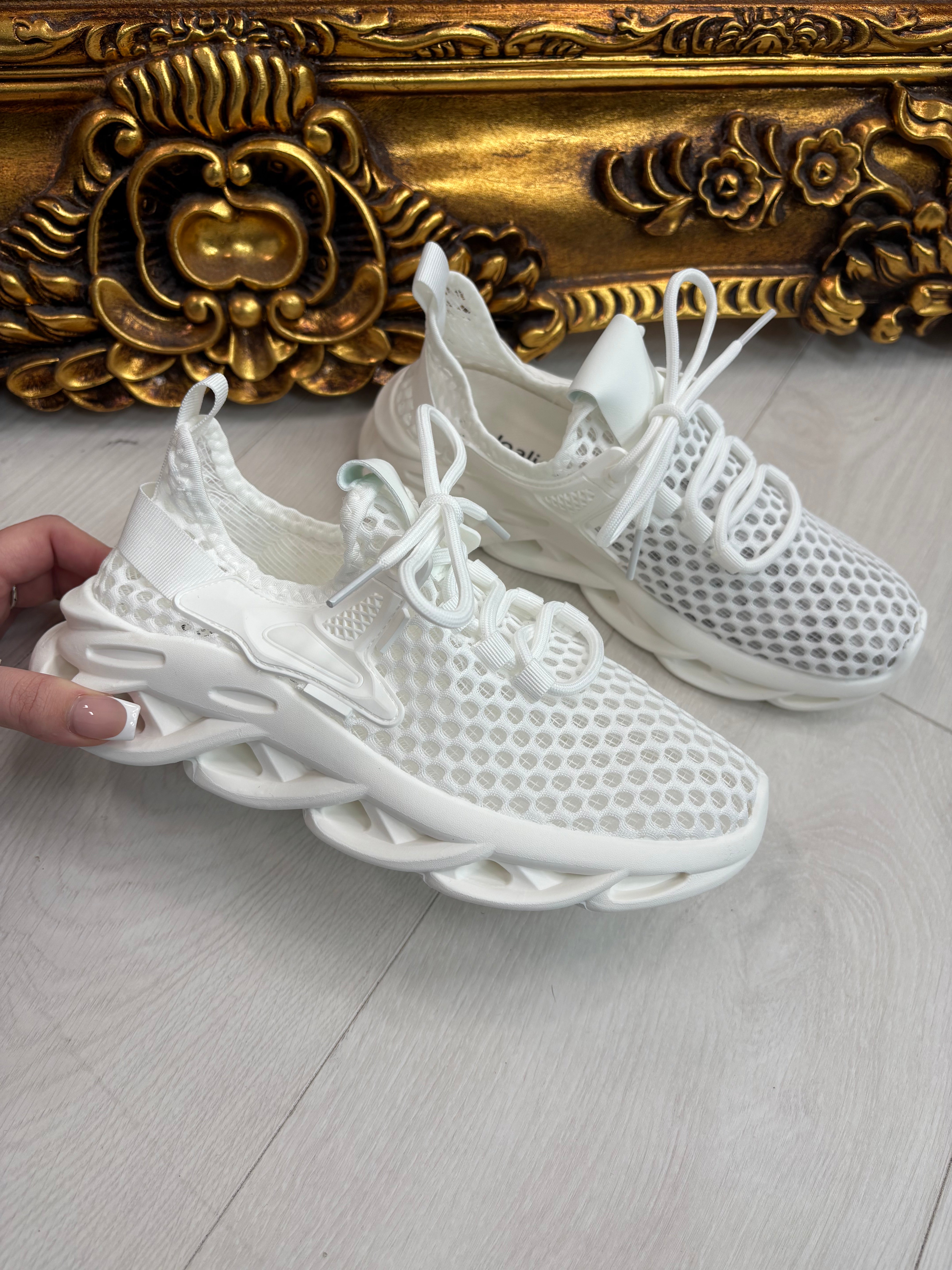 Clara Plain Mesh Detailed Platform Trainers