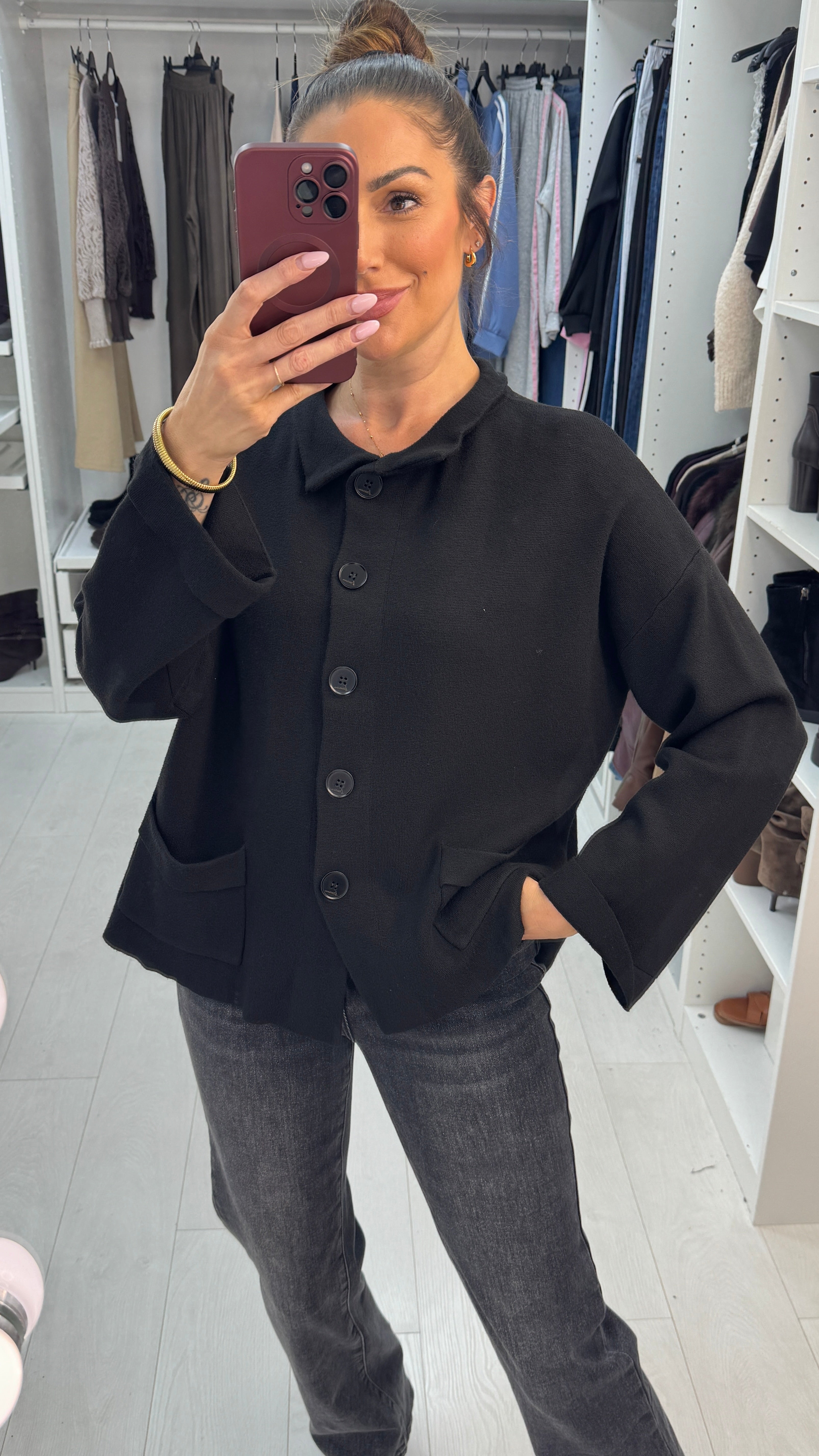 Fleur Collared Button Front Cardigan