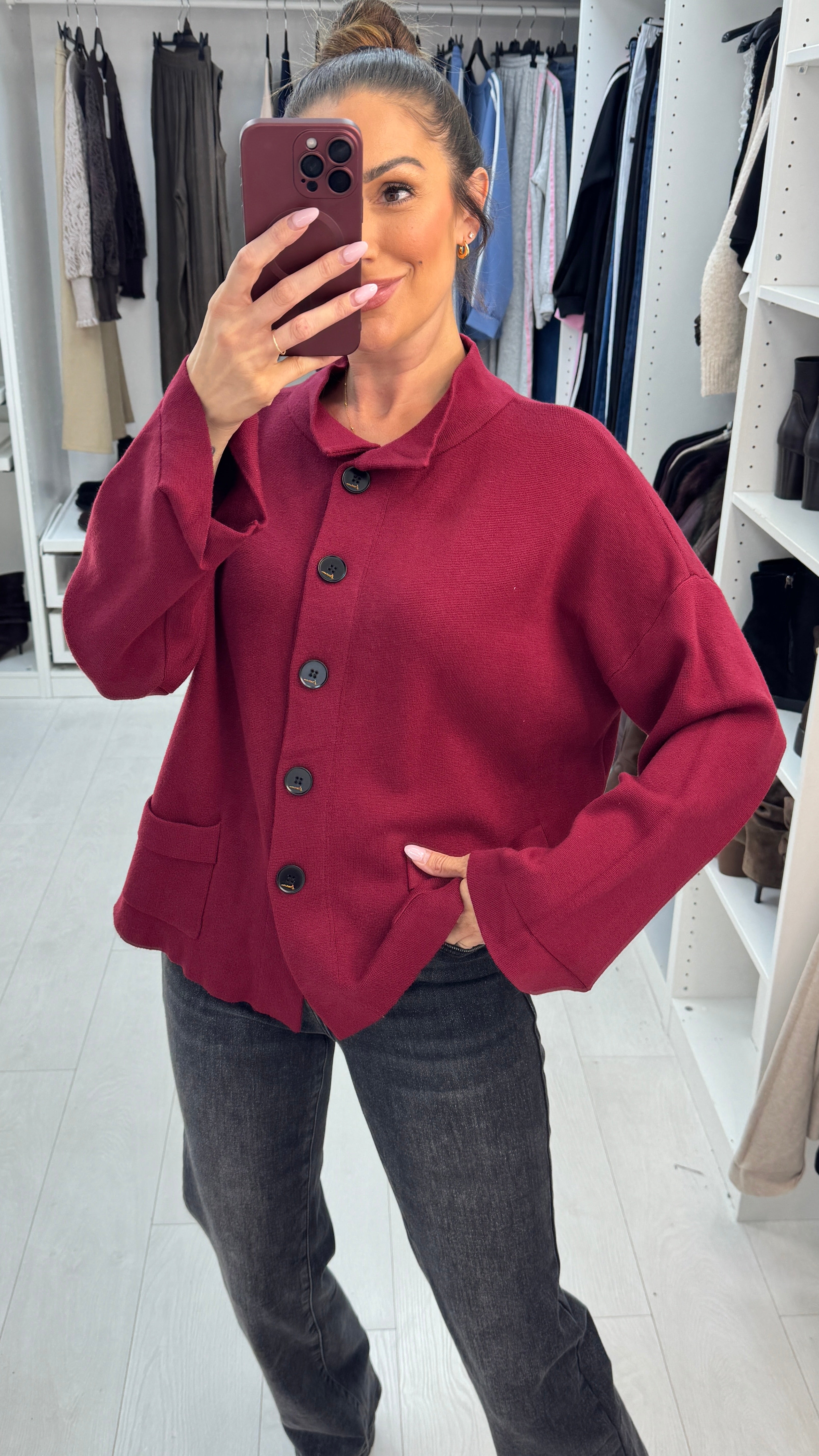 Fleur Collared Button Front Cardigan