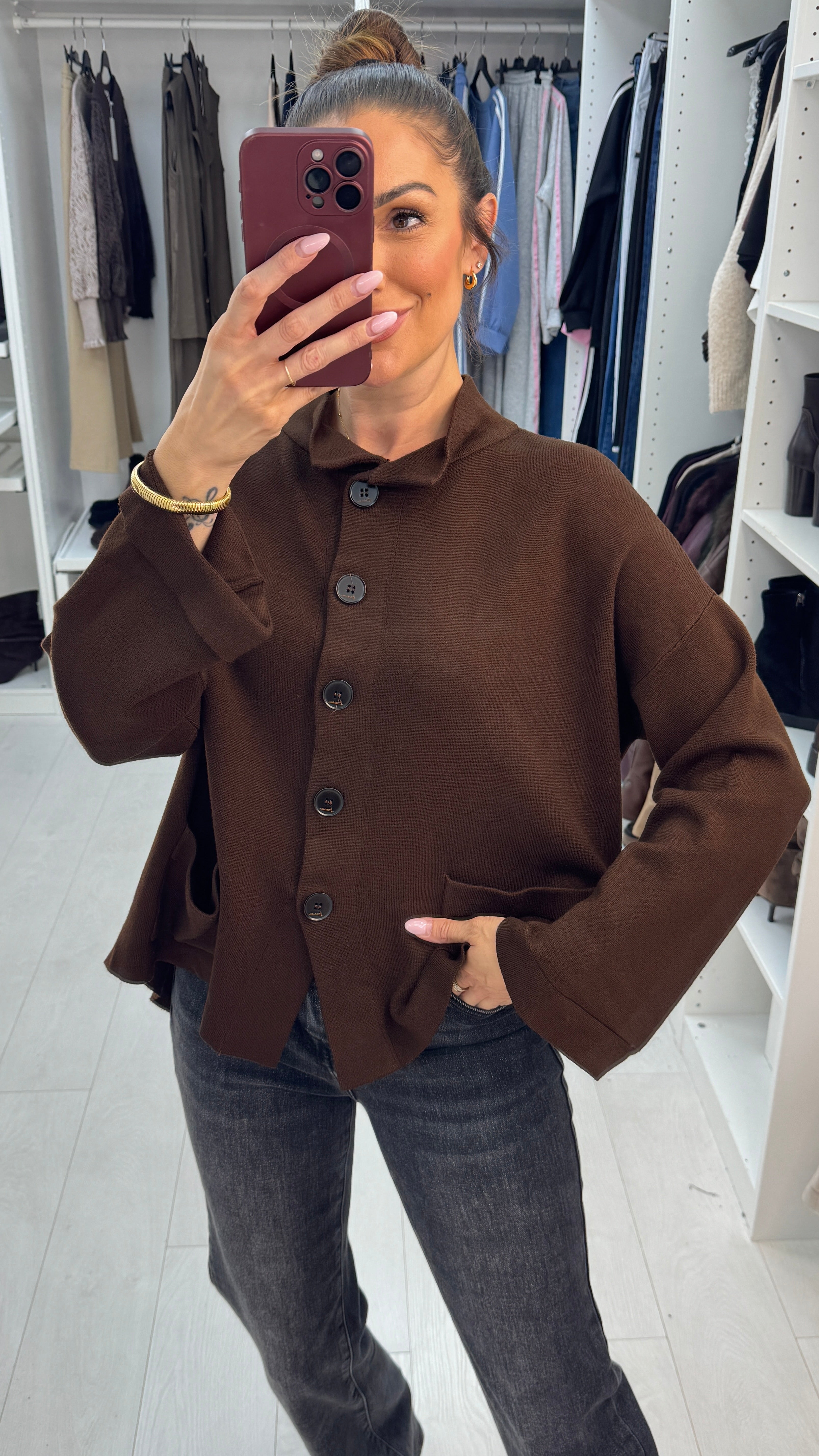 Fleur Collared Button Front Cardigan