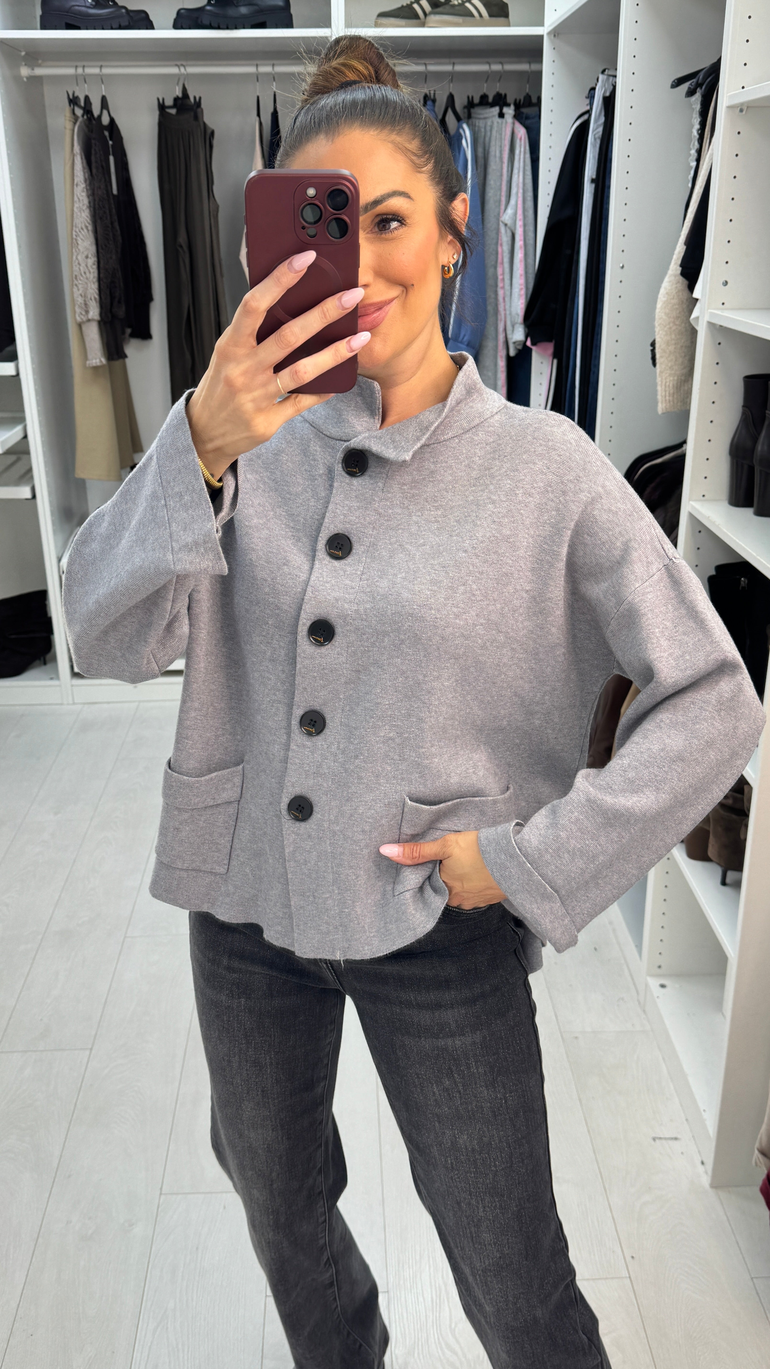 Fleur Collared Button Front Cardigan
