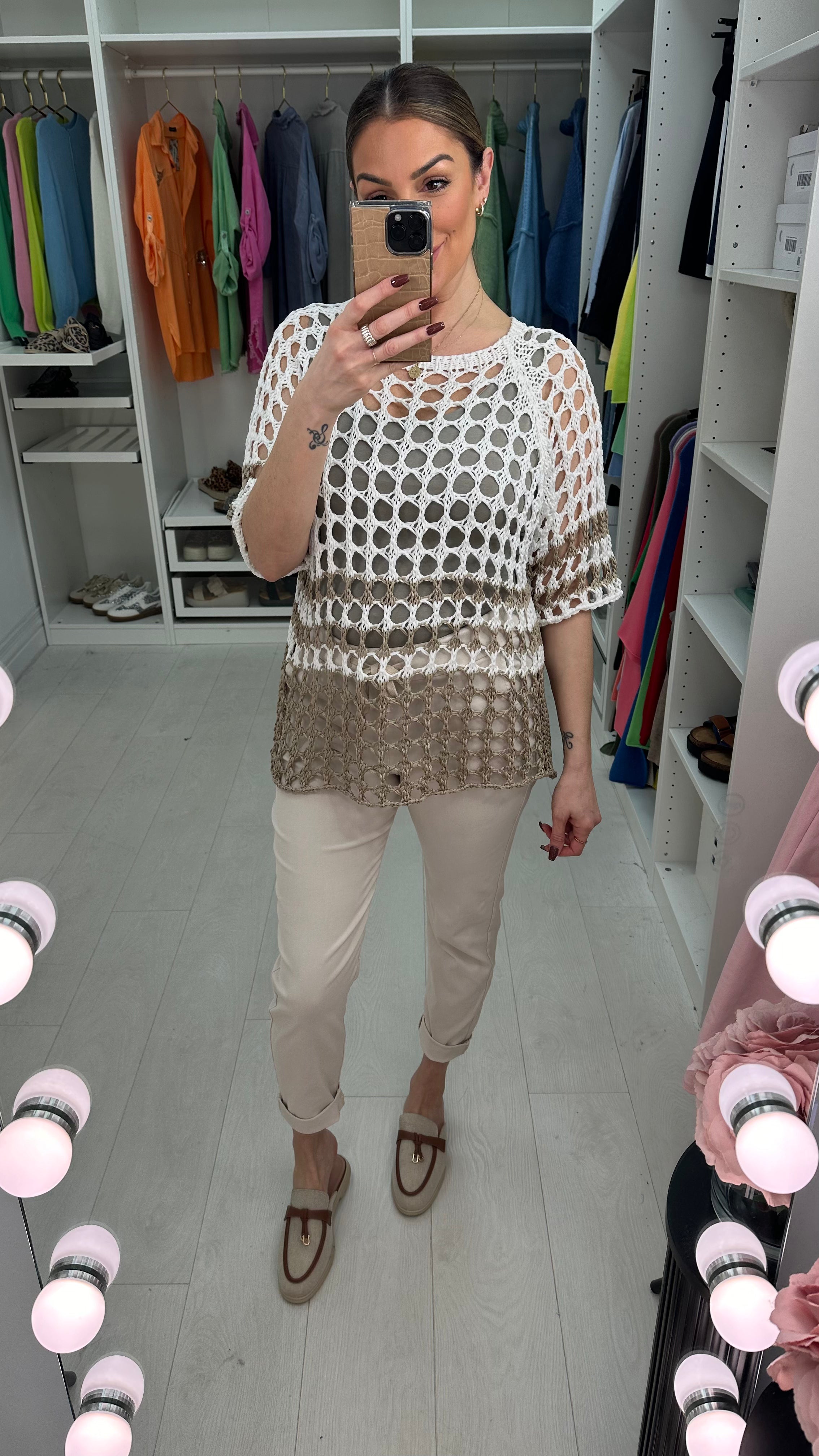 Maureen Colour Block Crochet Top