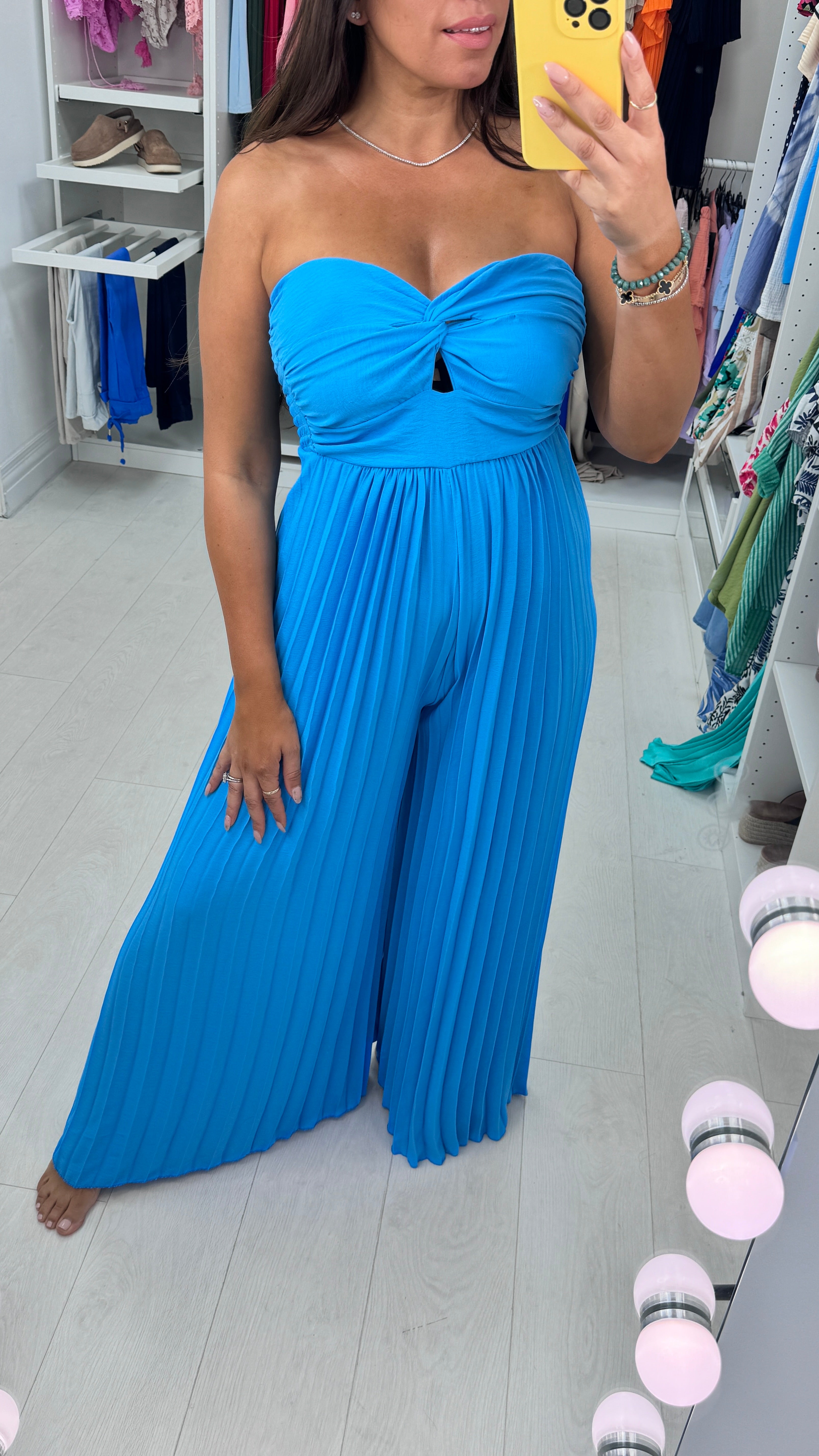 Agostina Pleated Jumpsuit With Padded Bust