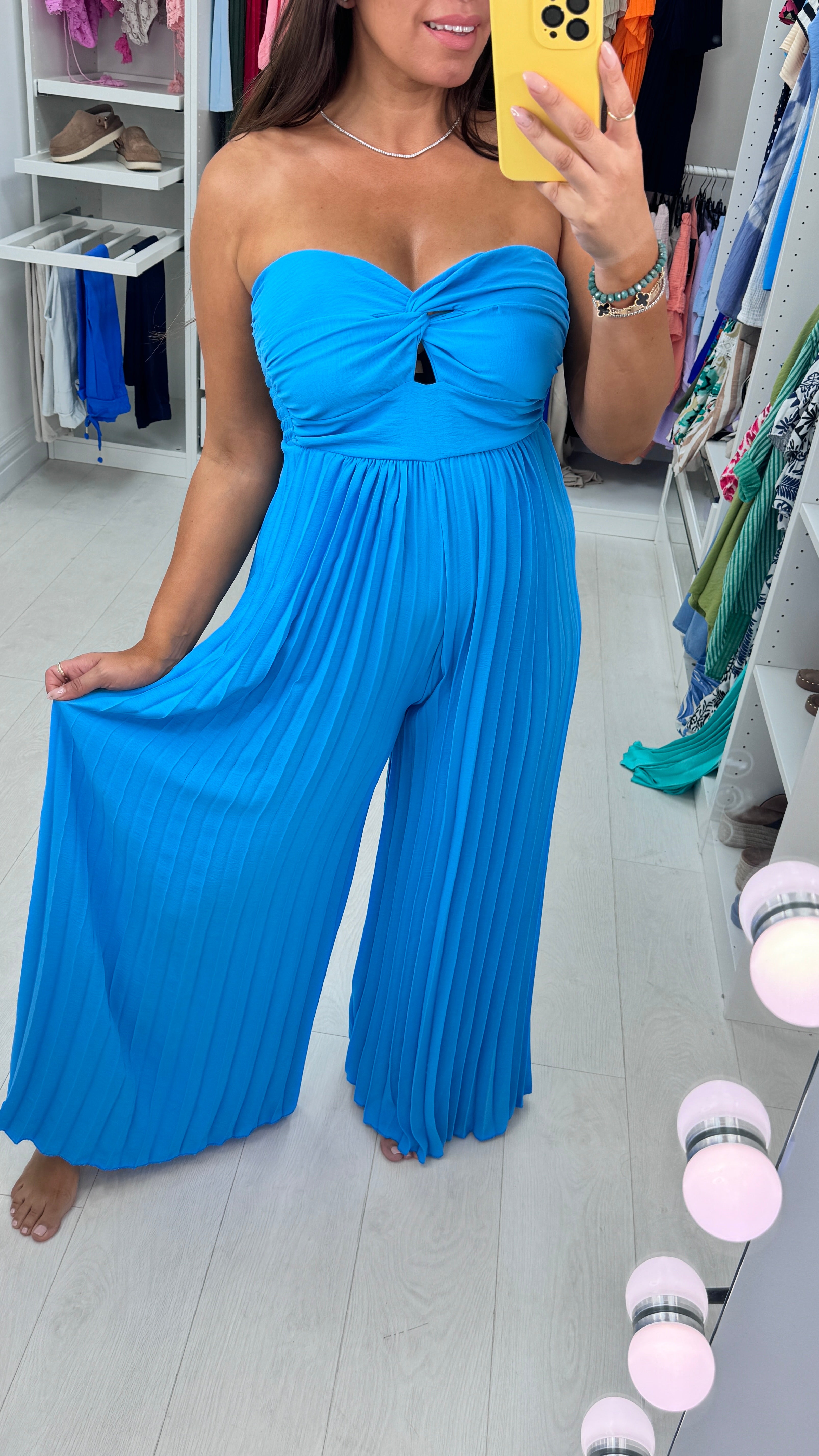 Agostina Pleated Jumpsuit With Padded Bust