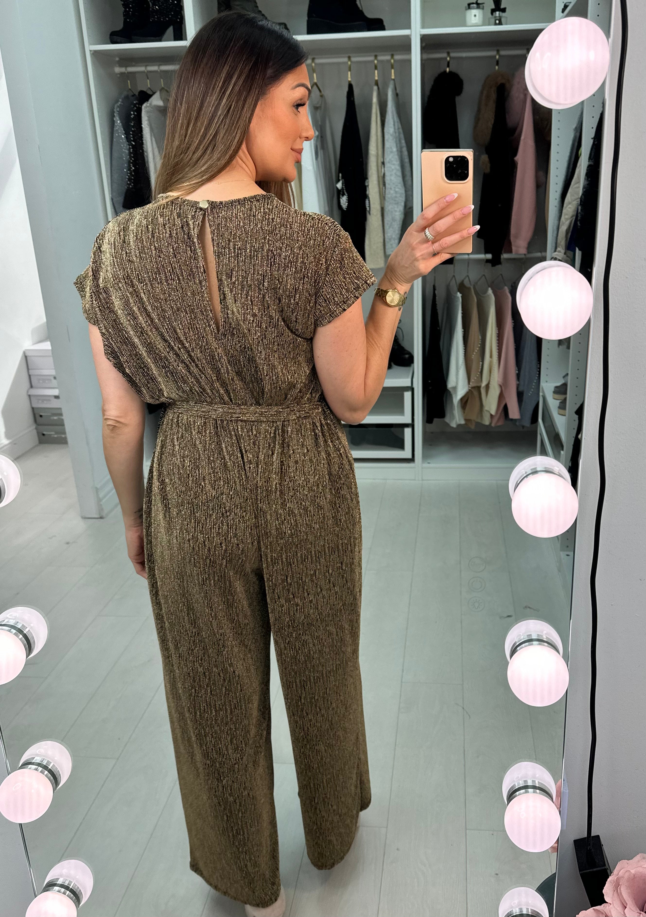 Darianna Lurex Tie Waist Jumpsuit